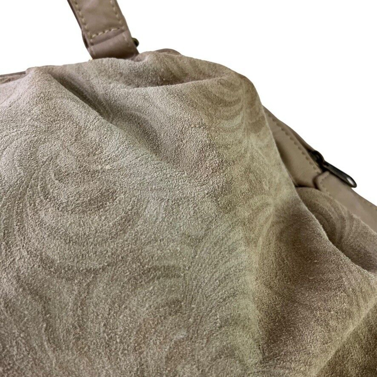 Stone Mountain Suede Embossed Swirl Print Large Double Handle Handbag Purse Bag