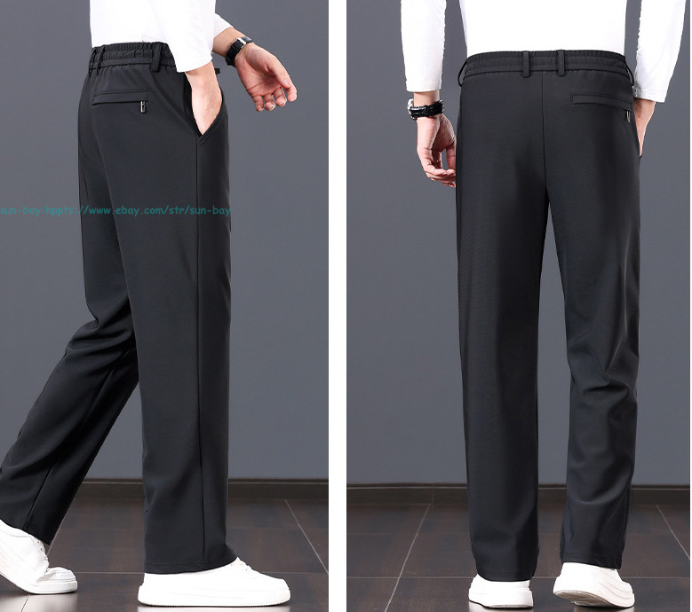Winter Men Fleece Lined Joggers Pants Workout Warm Trousers Casual Straight Pant
