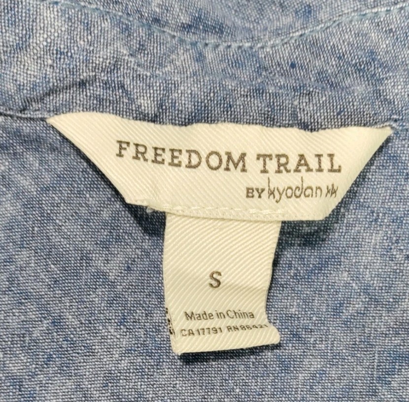FREEDOM TRAIL by KYODAN Linen Shirtdress Women’s Size Small Blue