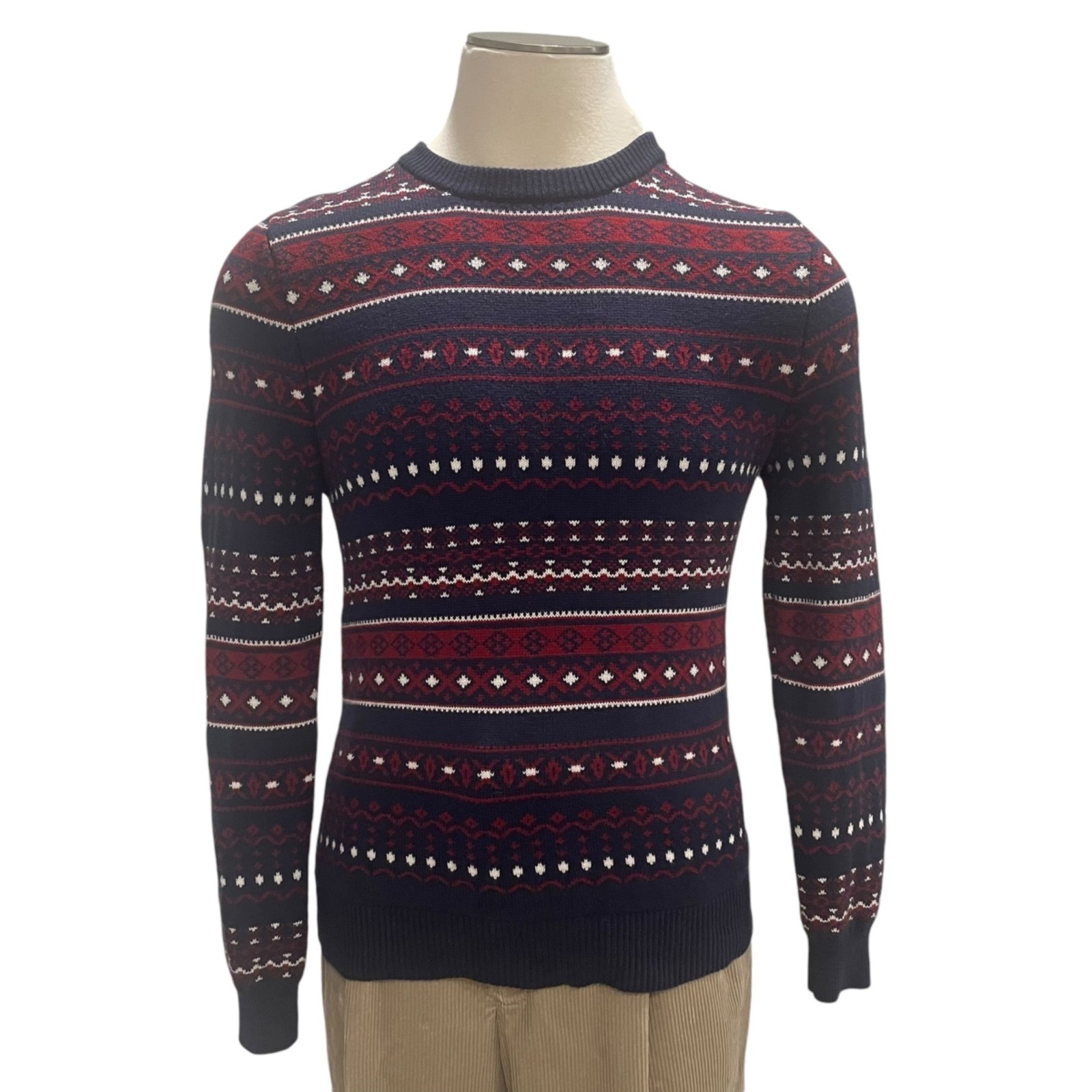 Merona Fair Isle Sweater Holiday Cottagecore Soft Grunge Y2K Preppy Navy M