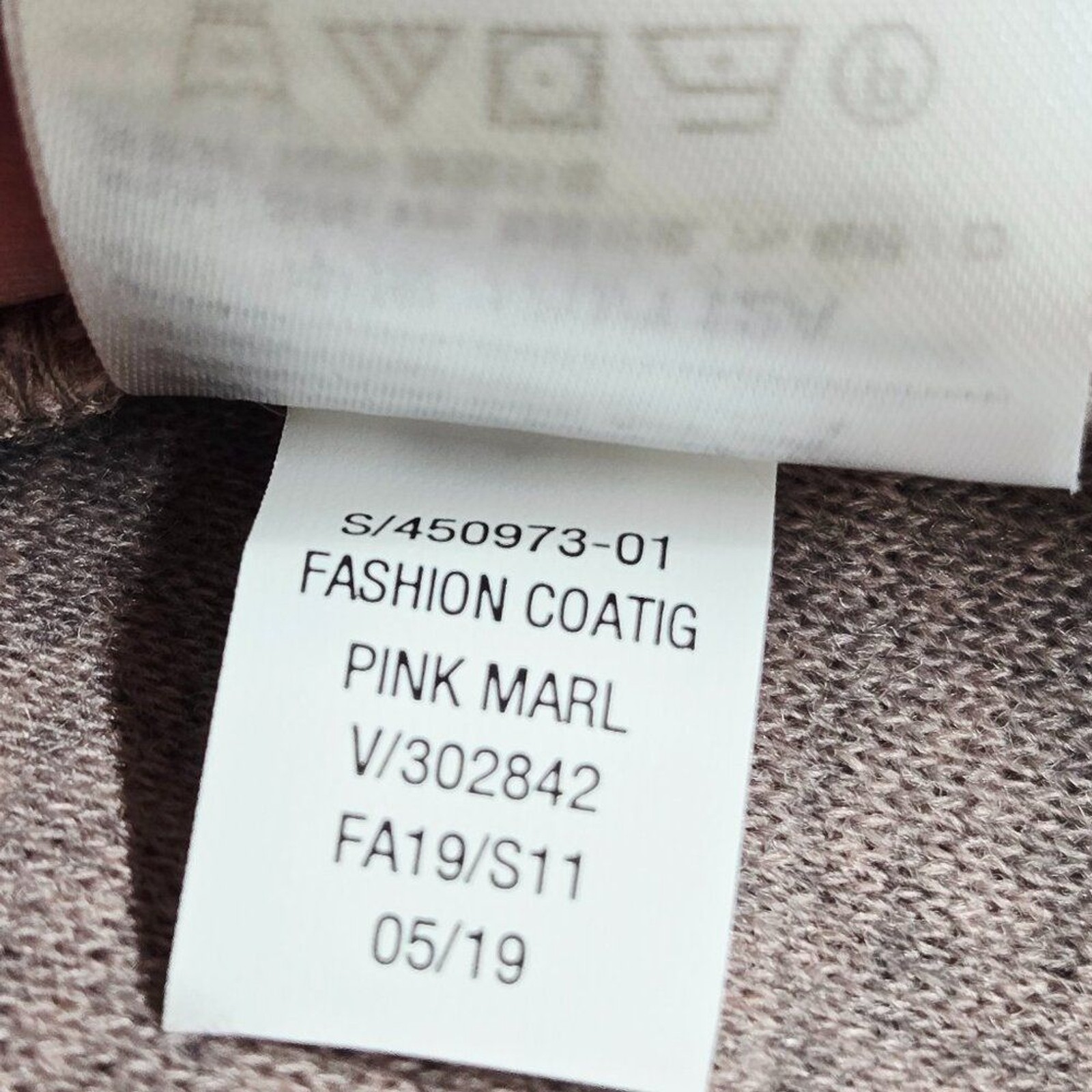 Old Navy Pink Marl Pea Coat NWOT Polyester/Rayon Pockets Poly XL Machine Wash