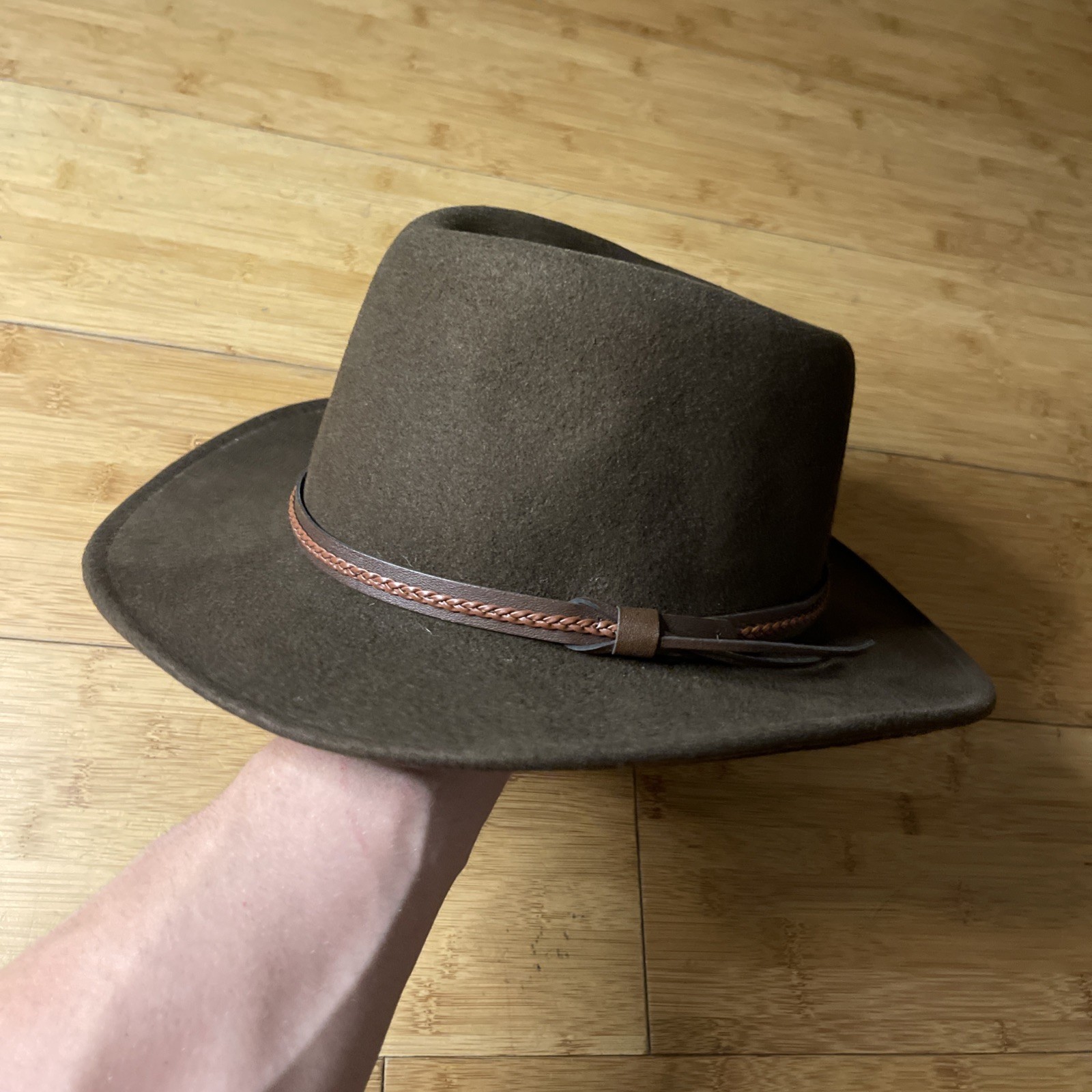 Vintage Country Gentleman Wool Outback USA Water Repellent Brown Mens LARGE Hat
