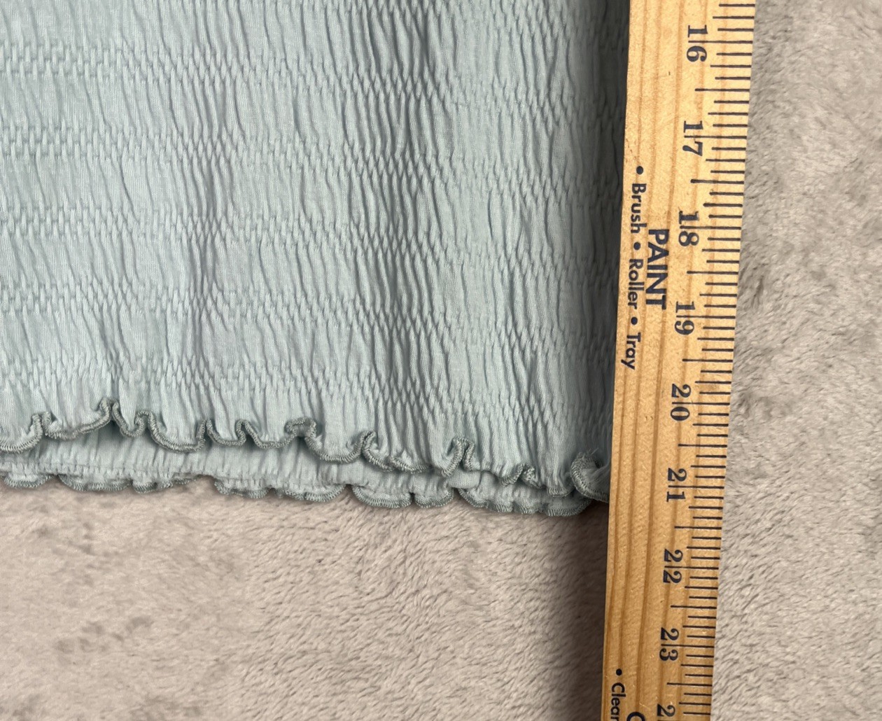 LOFT Smocked Top Puff Sleeve Petite XXS Light Blue Blouse Chic Feminine Coastal