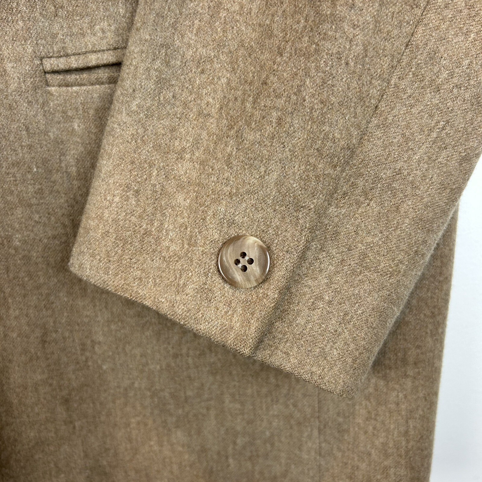 Pendleton Blazer Womens 14 Beige Virgin Wool Single Button Flaws Read