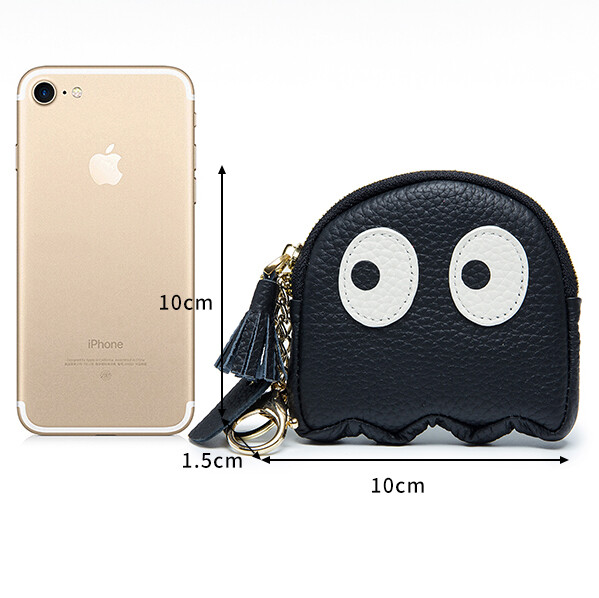 100% Genuine Leather Cartoon Coin Purse Zipper Change Pouch Women’s Mini Wallet
