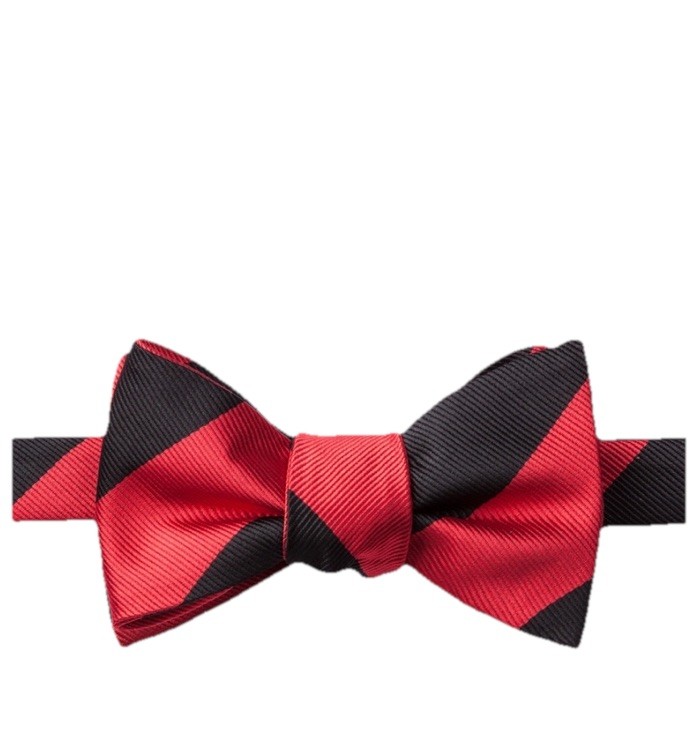 Red Black Stripe Bow Tie American Necktie Company Self-Tie College Stripe NEW