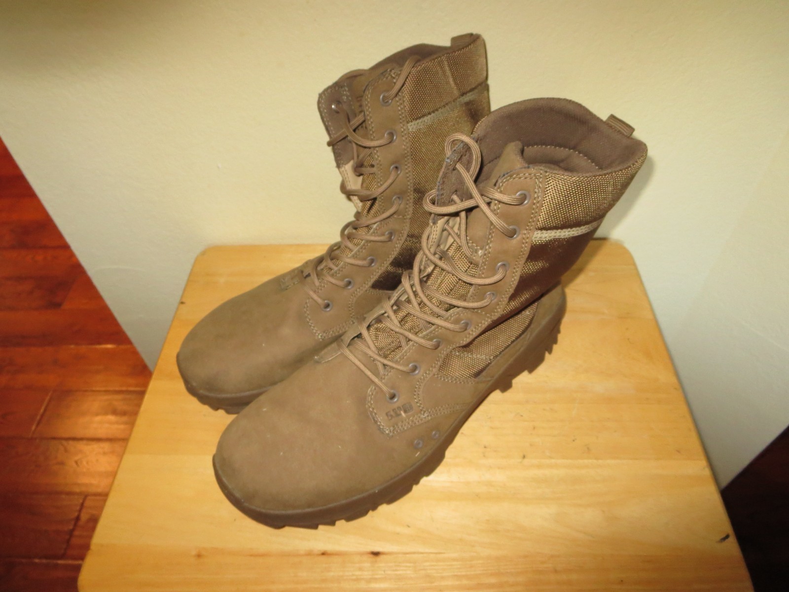 Lot of 2 Men’s 5.11 Tactical Boot Size 14 Black & Coyote Leather Side Zip Lace