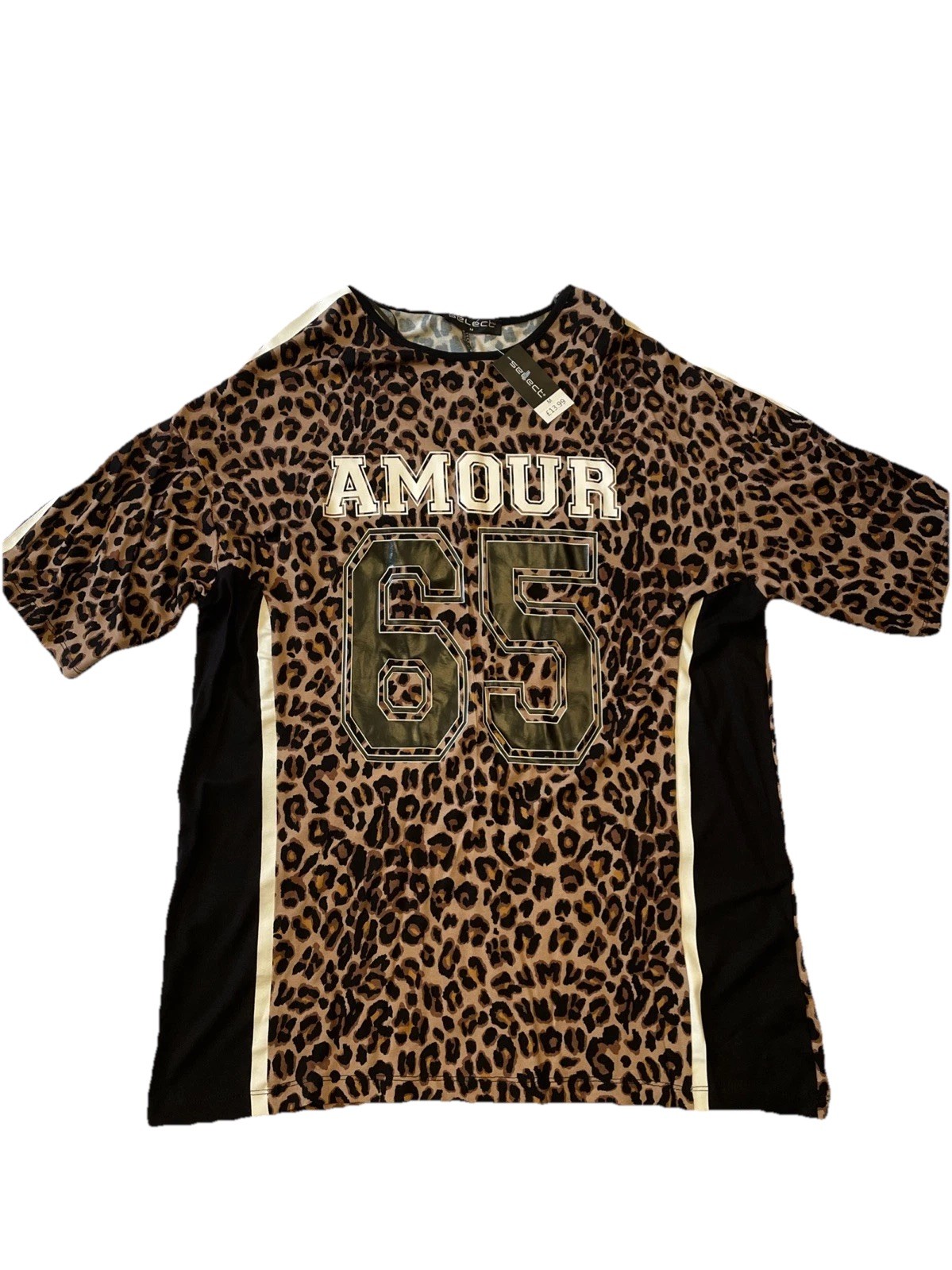 Ladies Amour 65 Leopard Baseball Top . Size UK M – Brand New With Tags.