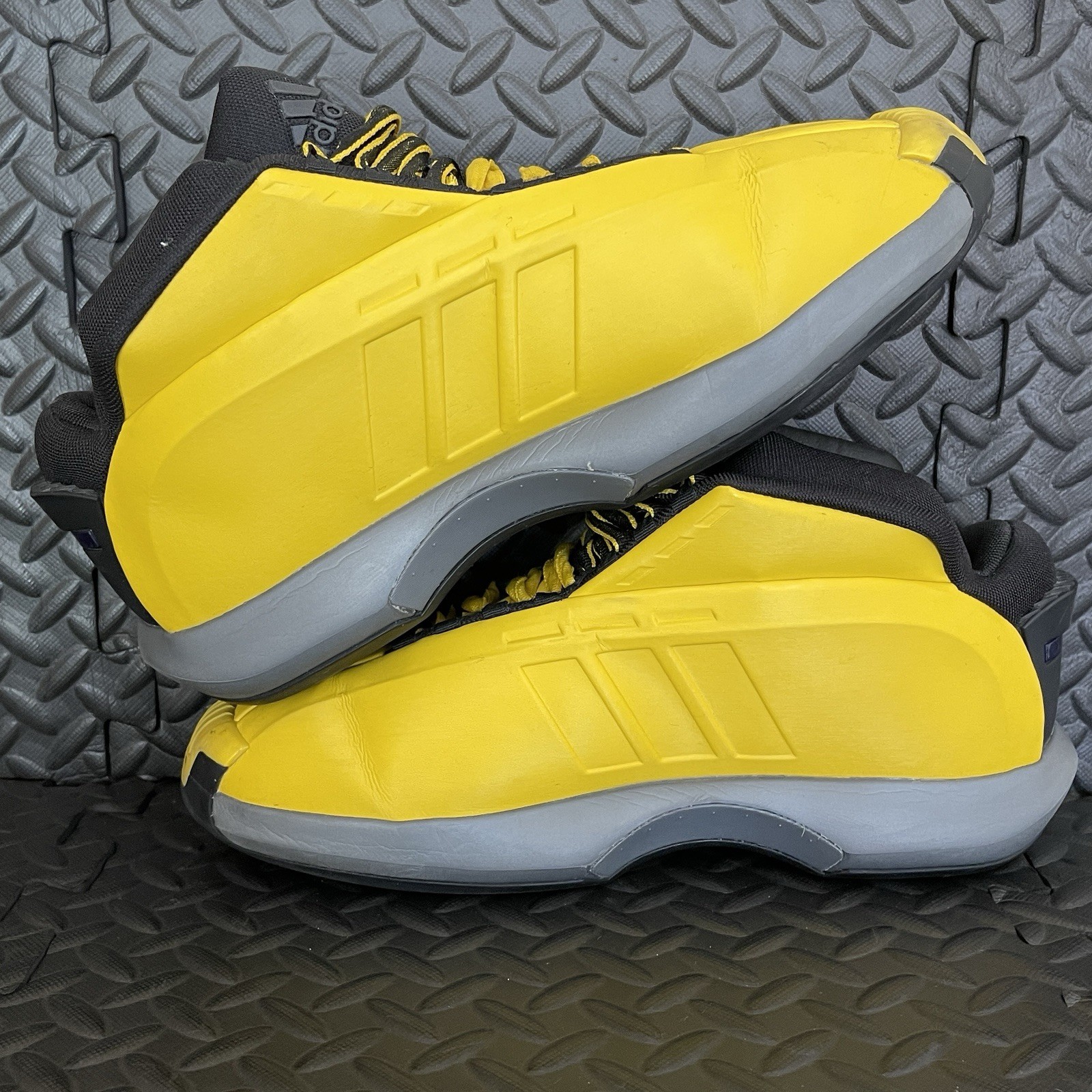2 PAIR Lot of Adidas Crazy 1 Black & Yellow Kobe Bryant Retro Shoes Men’s Sz 8.5
