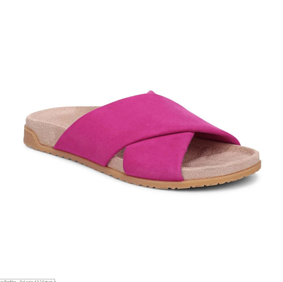 VIONIC Etna Slide Sandal, Rose Violet Suede