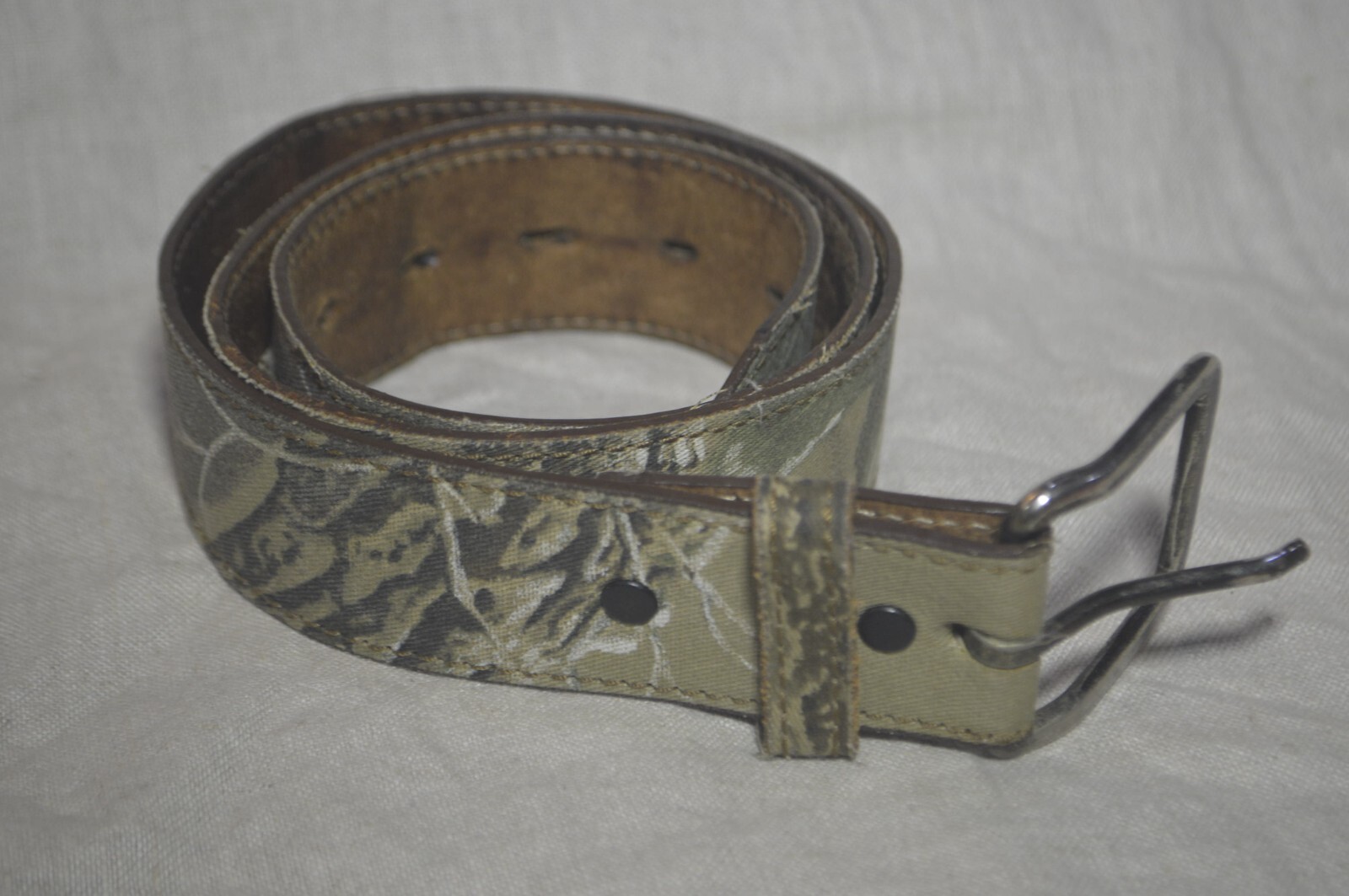 Camo Canvas and Genuine Leather Belt SIZE 30 Made in Texas