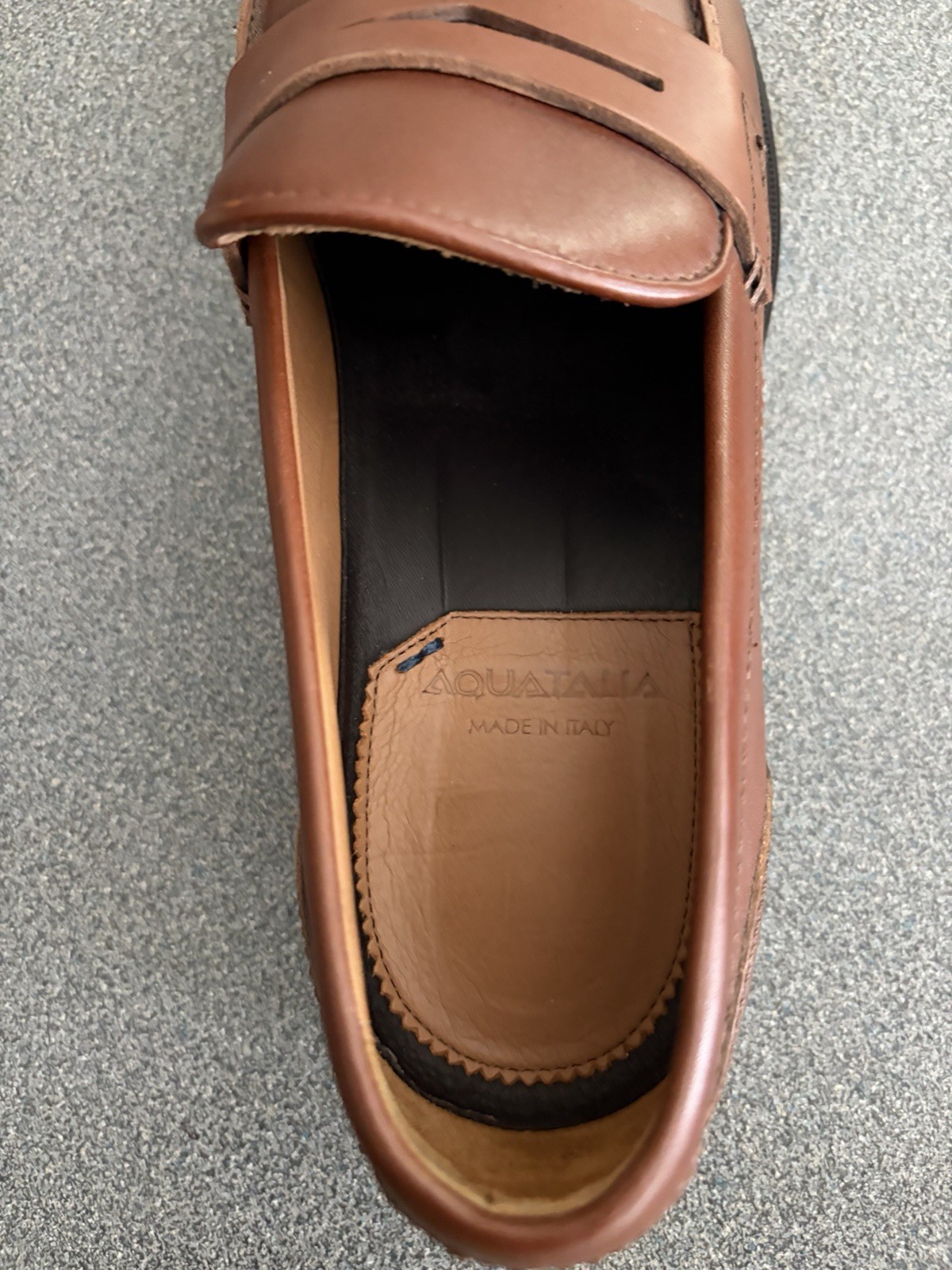 Aquatalia Men Waterproof Calf Leather Cognac Loafers SZ.11.5