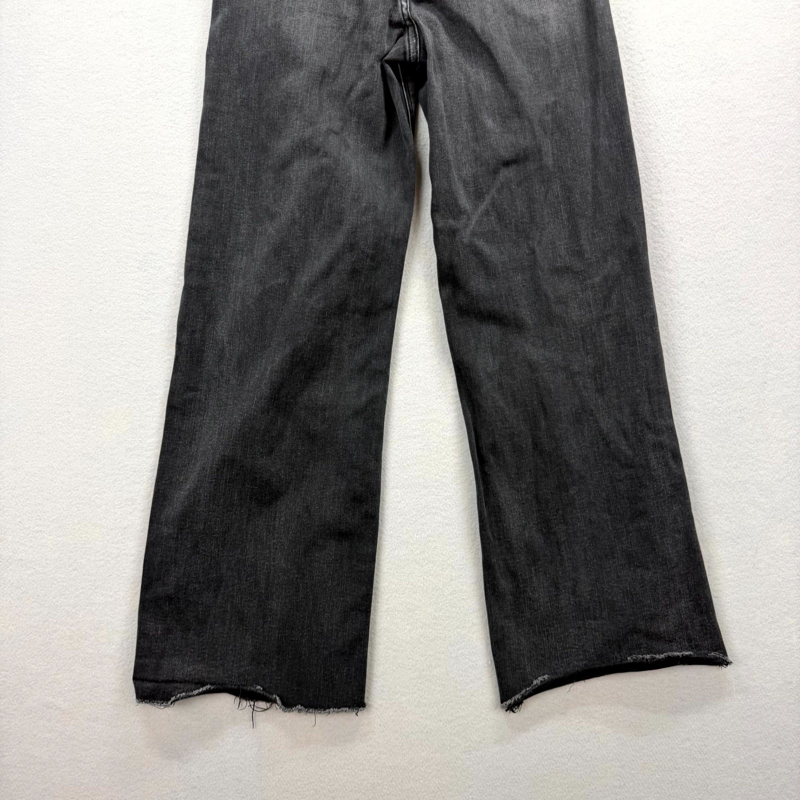 Altar’d State Jeans Womens 28 Dark Gray Denim Pants Wide Baggy Frayed Raw Hem