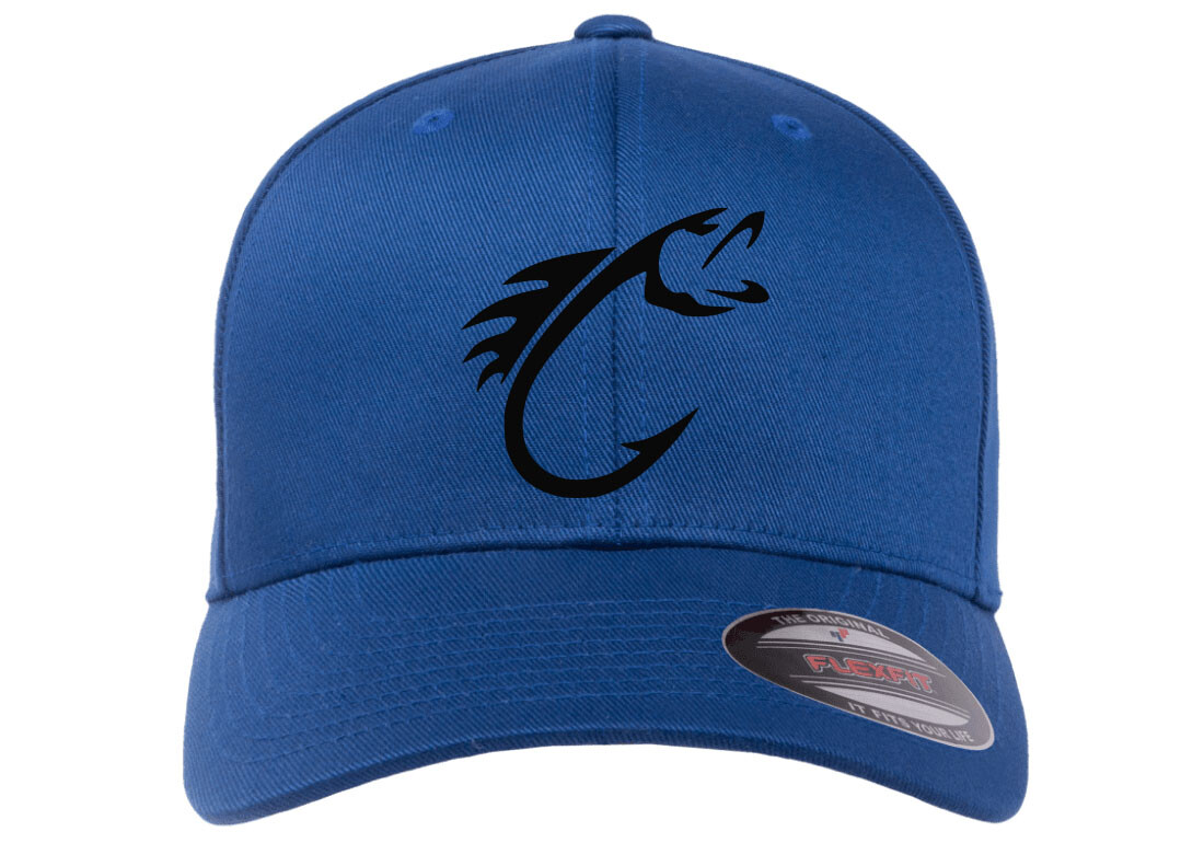 FISHING HOOK FISH CURVED BILL 6277 FLEXFIT HAT *FREE SHIPPING in BOX*