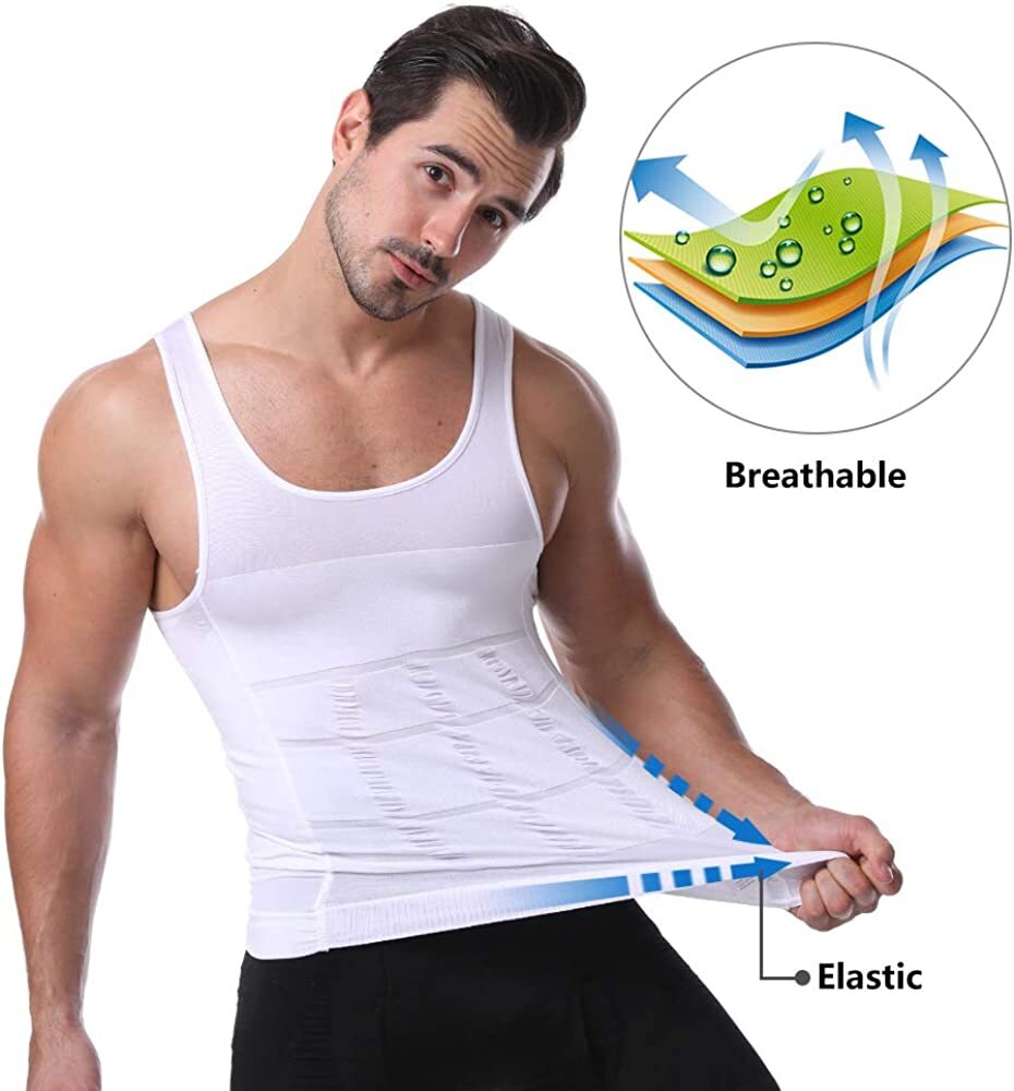 Men’s Compression Shirts Shapewear Vest Body Shaper Abs Abdomen Slim Tank Top