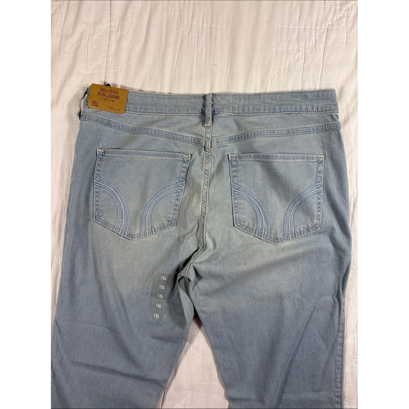 Hollister High Rise Jean Legging Light Wash Denim Skinny Jeans Size 15L NWT