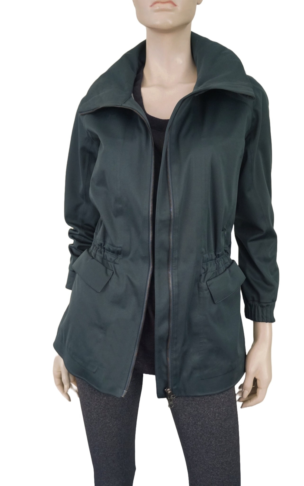 LULULEMON sz 4 Rain Rebel Jacket Stowable Hood 2-Way Zip Submarine Teal NEW
