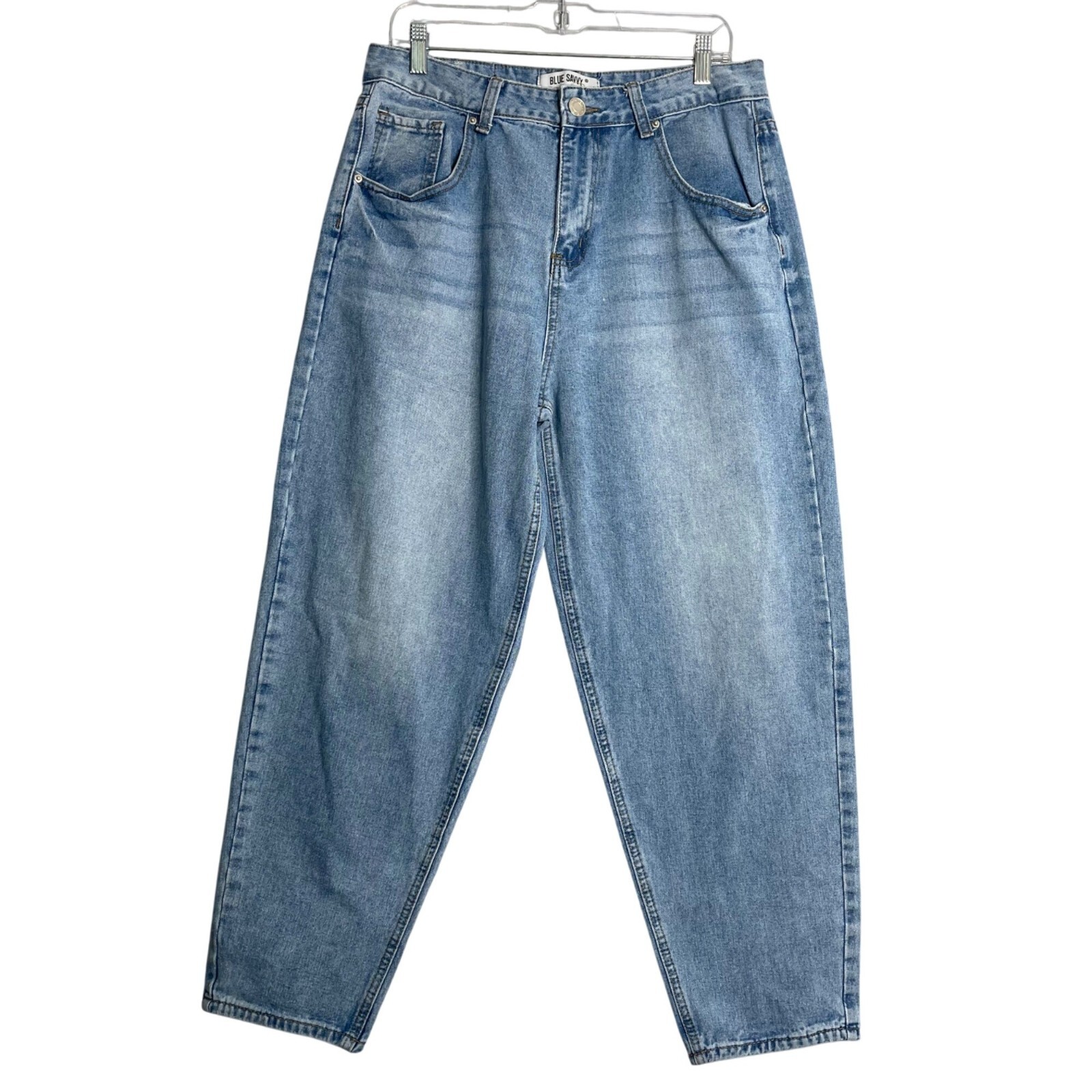 Blue Savvy High Rise Slouchy Mom Fit Baggy Tapered Jeans Womens 13 31 Blue