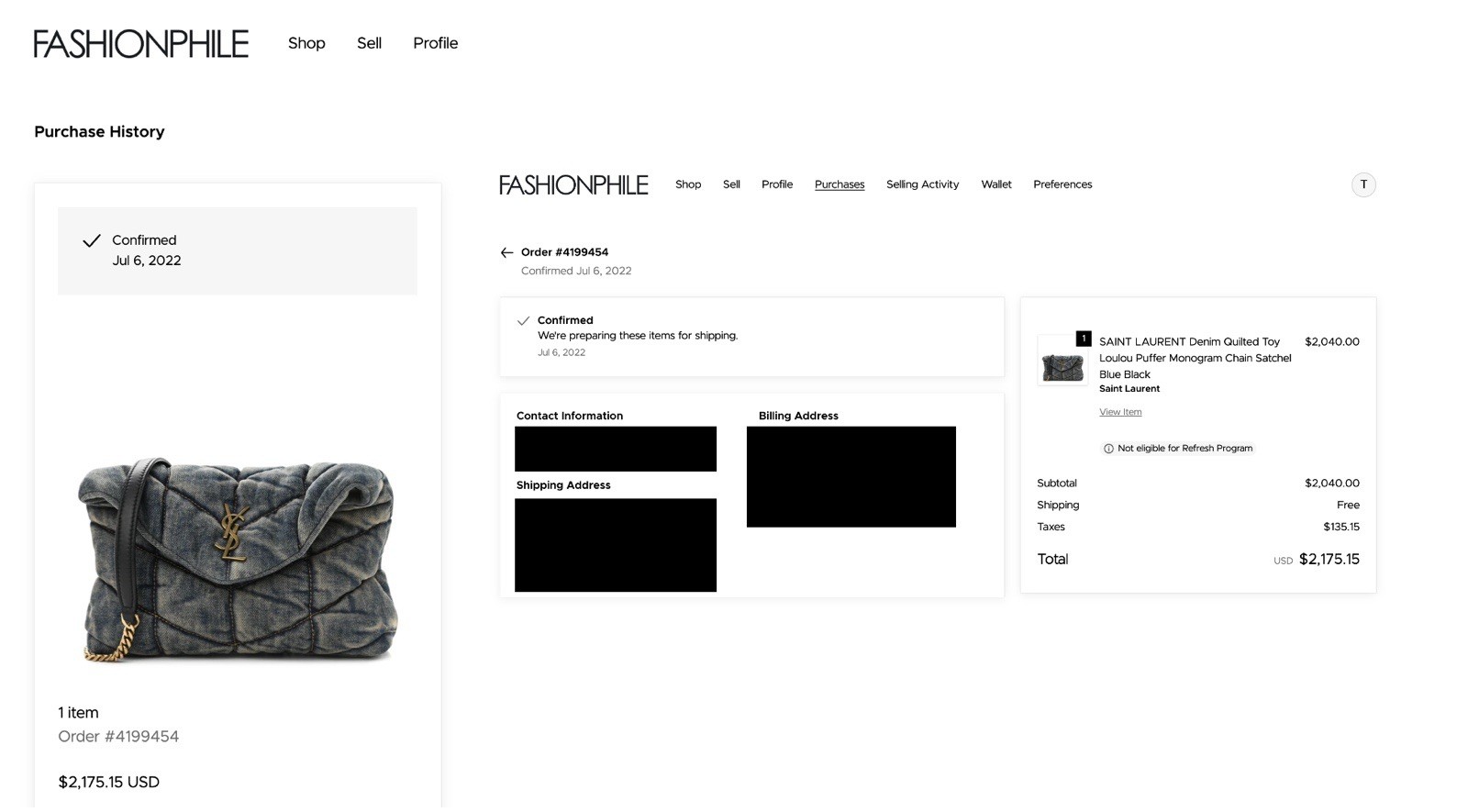 Saint Laurent Denim Quilted Toy Loulou Puffer Monogram Chain Satchel Blue Black