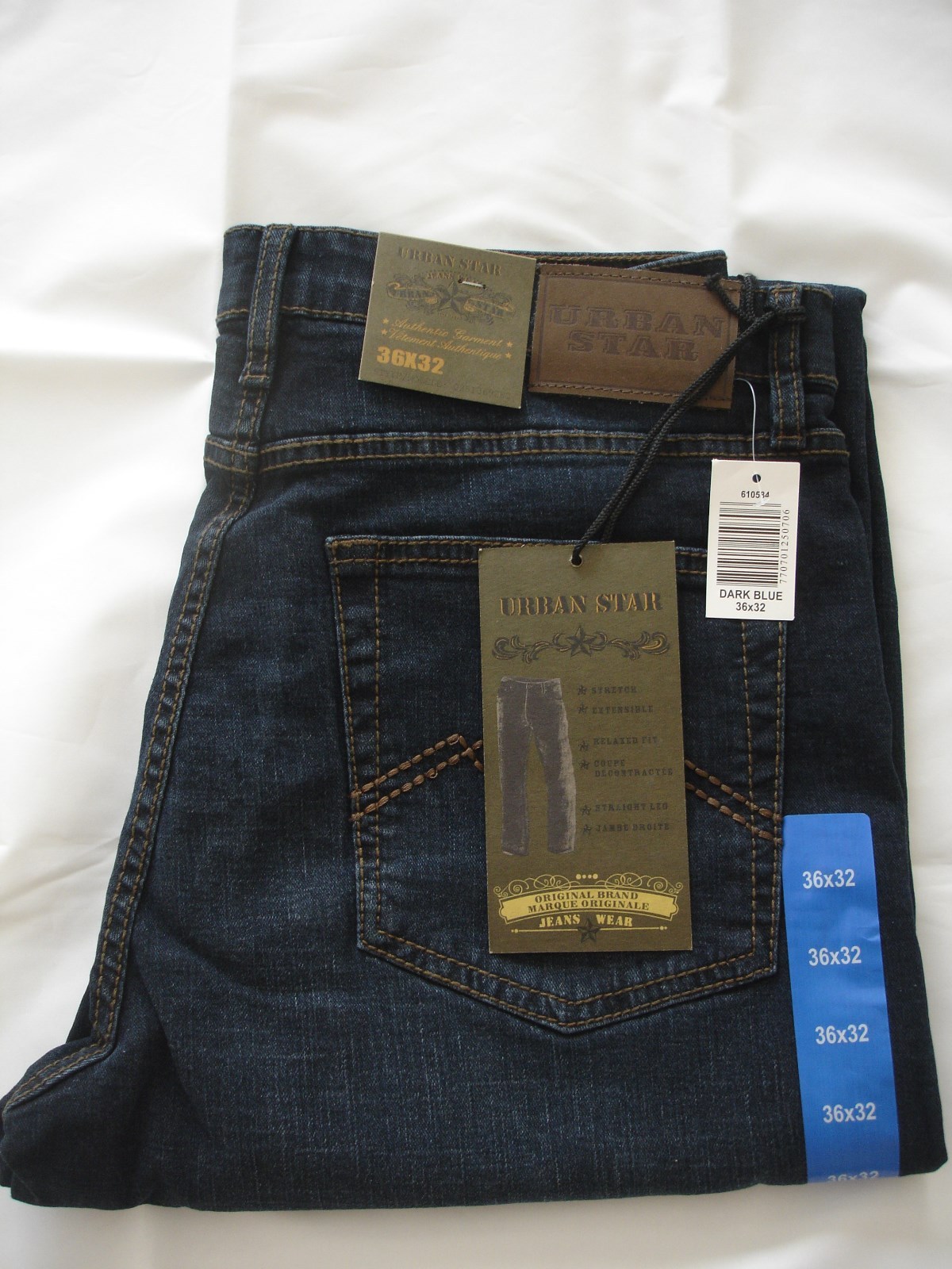 Urban Star men’s jeans – relaxed fit – straight – 36 x 32 – Dark Blue – NEW!!
