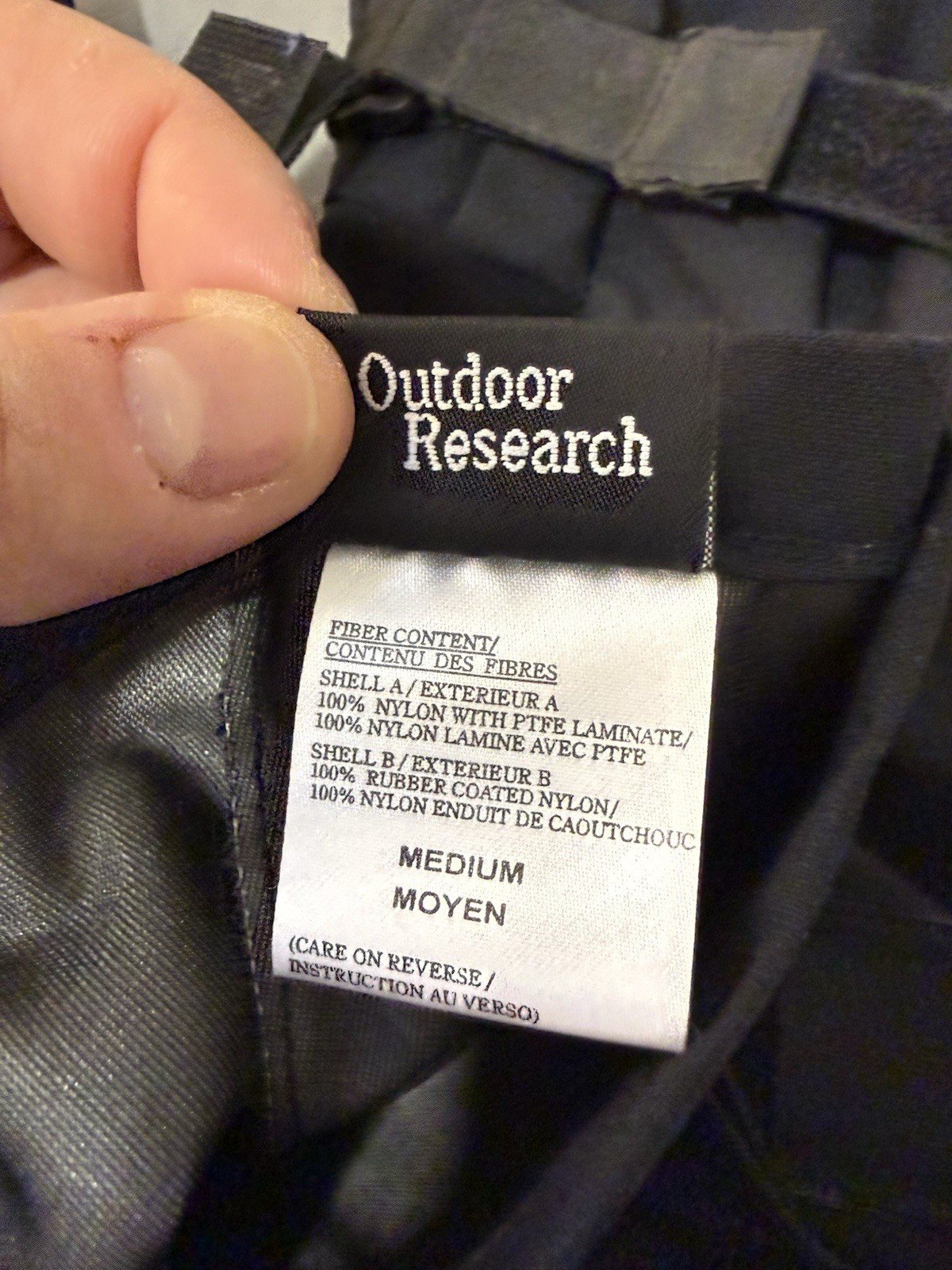 Outdoor Research Gloves OR Pro Mod Nylon/Rubber Glove Shell Black Size Medium