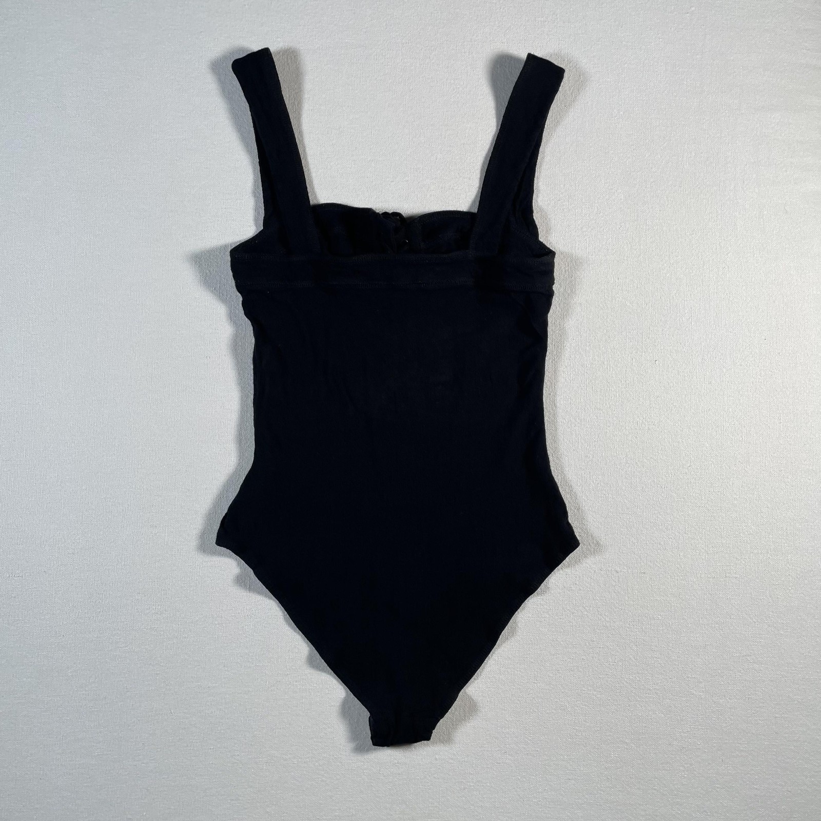 Free People Bodysuit Womens Small Black Lace Up Intimately Jersey Snap Stretch