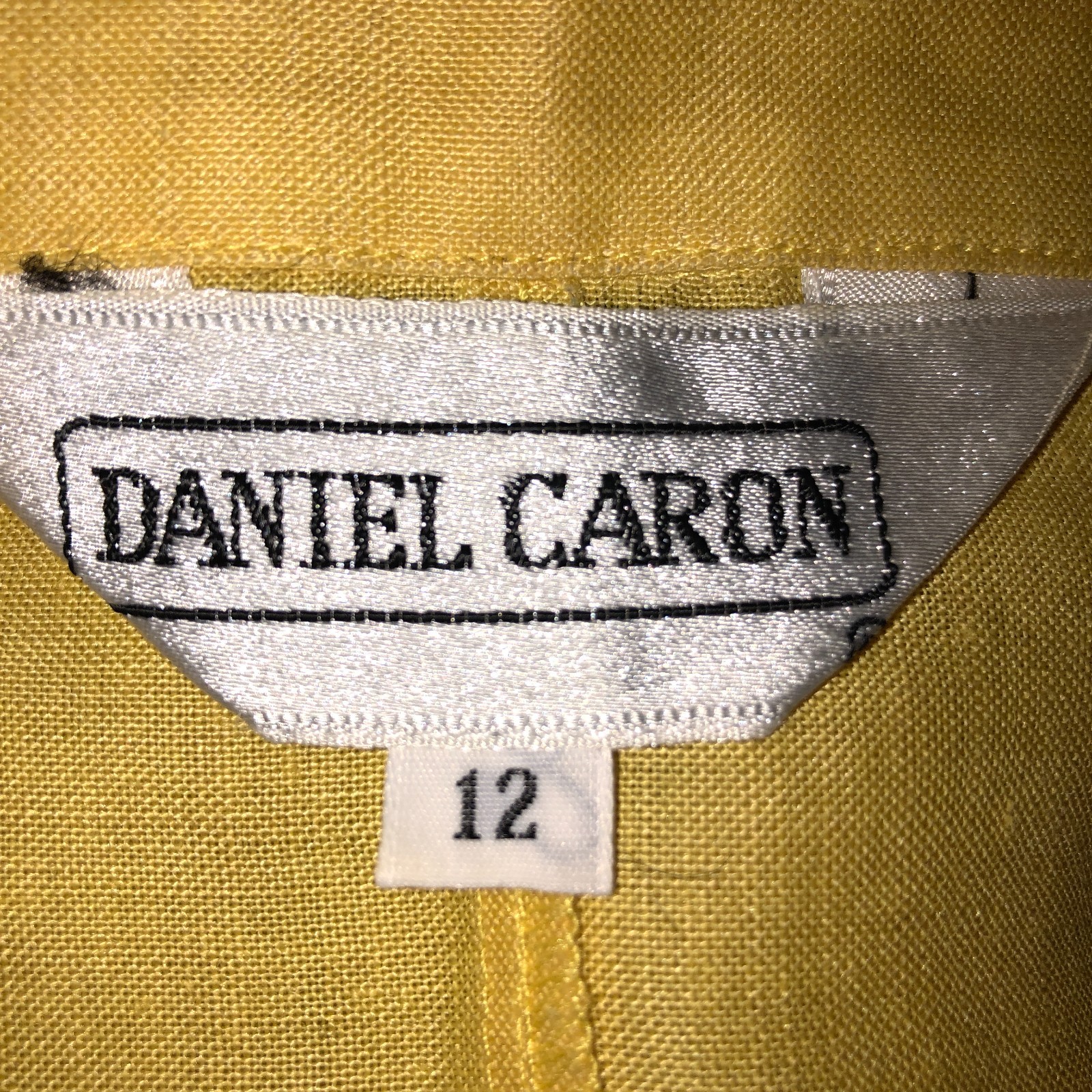 Vintage Daniel Caron Womens Size 12 100% Ramie Yellow 3/4 Sleeve Shirt Top
