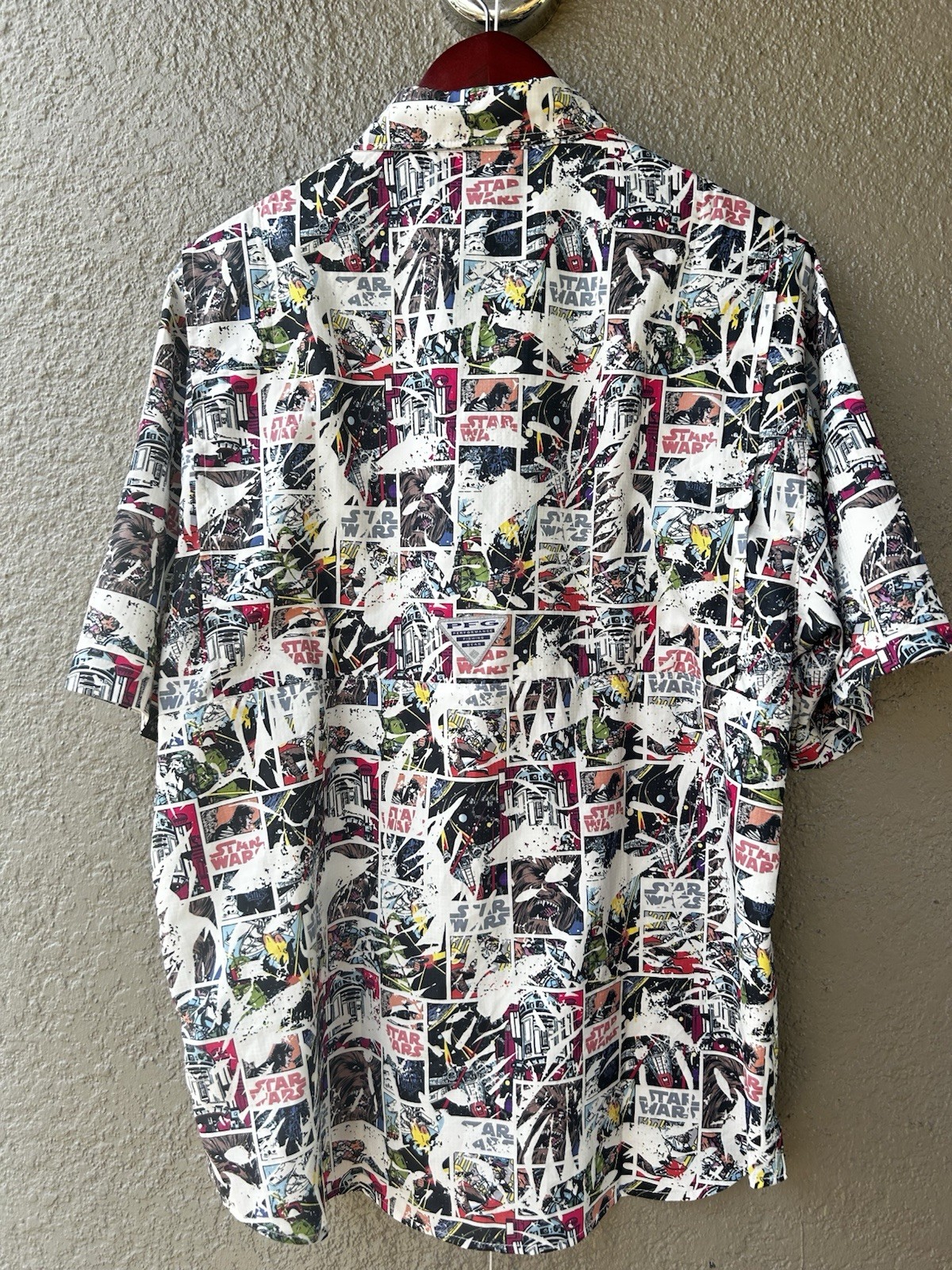 Columbia Mens Star Wars Super Tamiami PFG Short Sleeve Shirt Size M