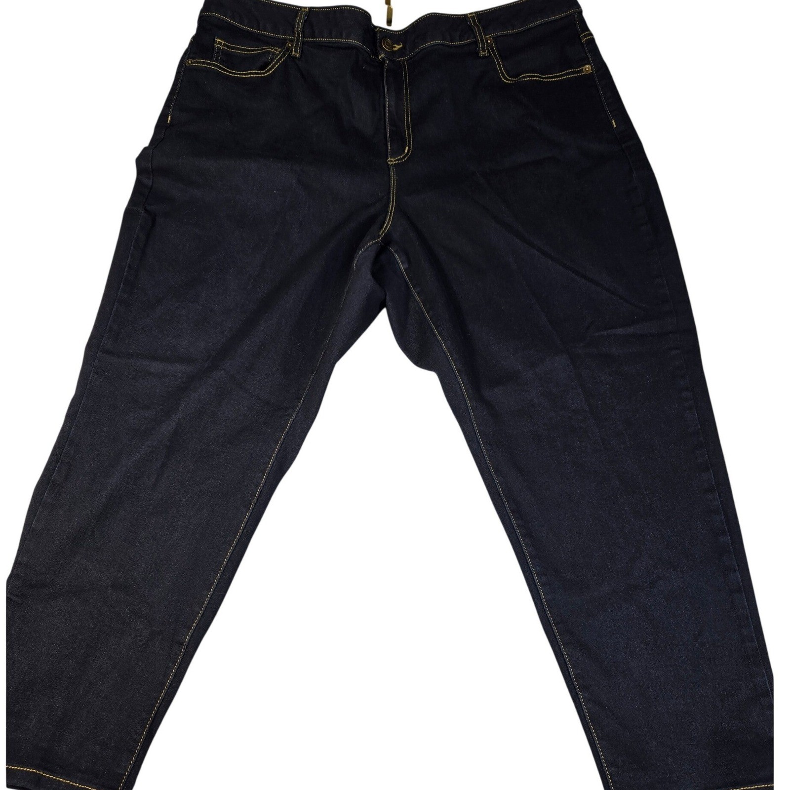 Michael Kors Womens Size 20W Dark Wash Straight Leg Denim Jeans MK Logo Indigo