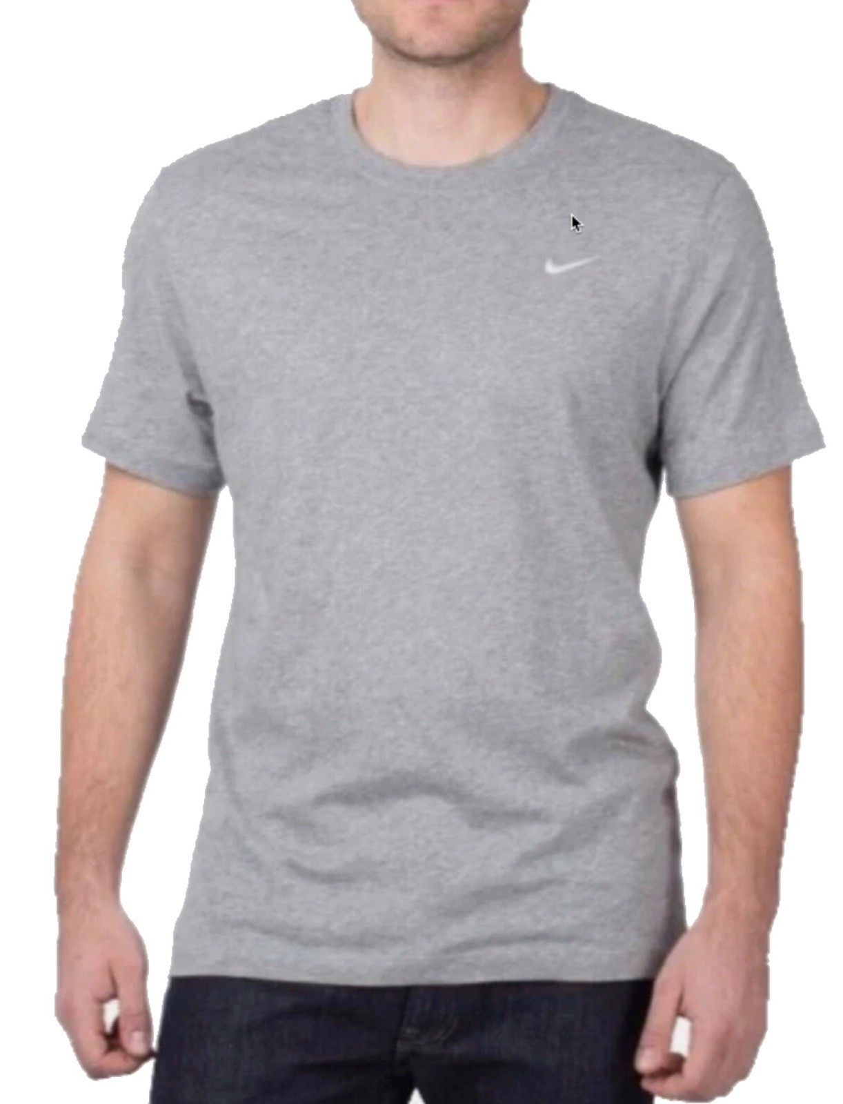 Nike Men’s Sportswear Embroidered Swoosh T-shirt Gray-Medium