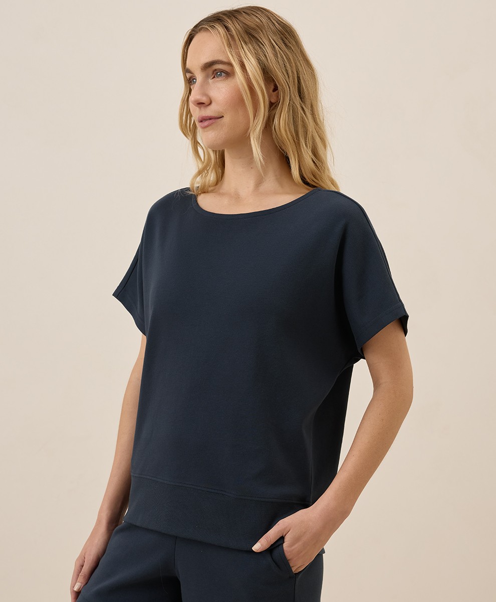 Pact Women’s Airplane Dolman Top 2X-Large Midnight Blue Comfortable Sleeve Shirt