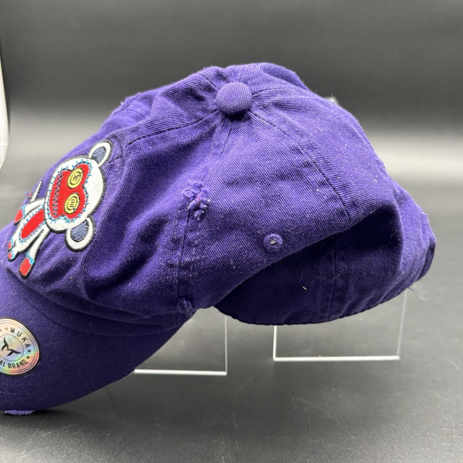 Muka The Original Brand Distressed Purple Hat Cap Monkey Street Wear One Size