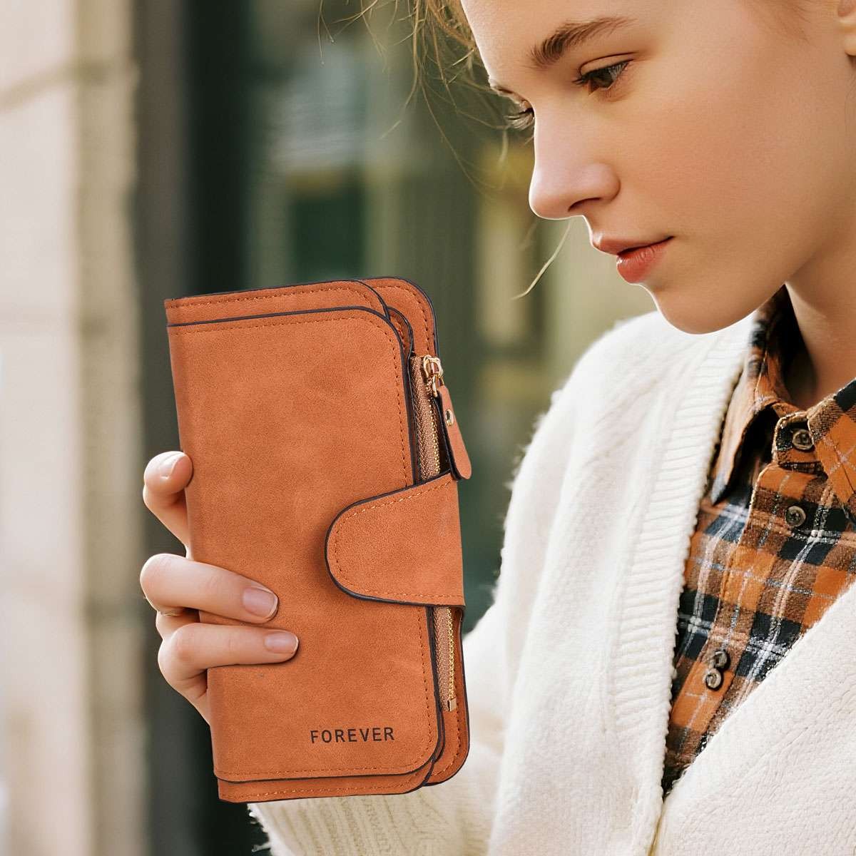 Large Capacity Women Leather Wallet Long Clutch Card Holder Purse Hasp Handbag