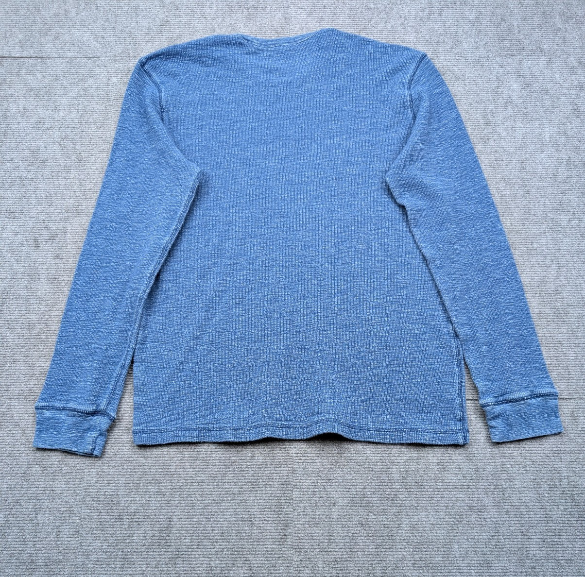 Lucky Brans Indian Motorcycles Thermal Shirt Mens Large Blue Heather Waffle Y2K