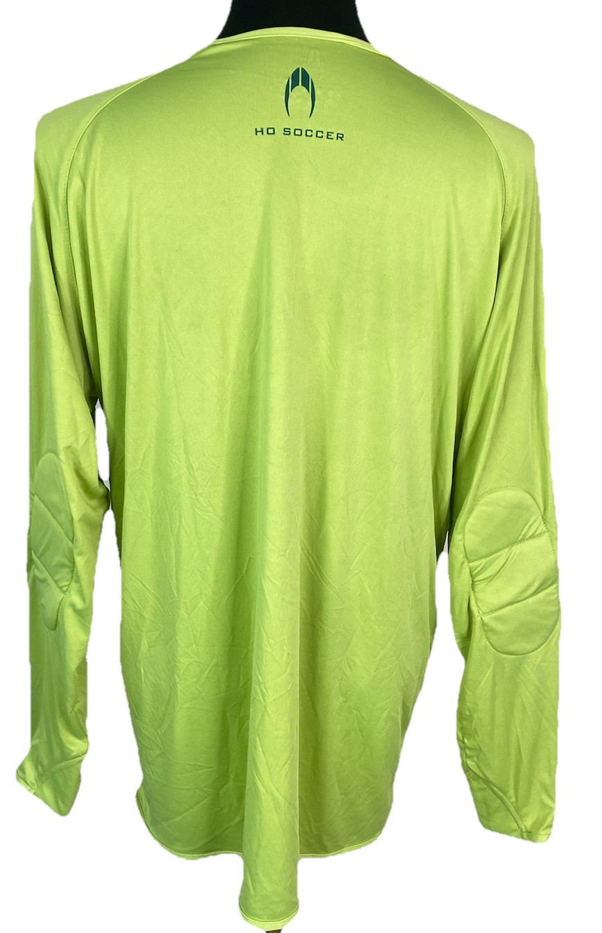 Ho Soccer Goalie Shirt Mens 2XL Green Never Beaten Long Sleeve Elbow Pads NEW