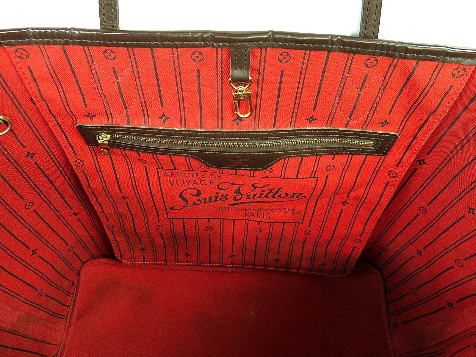 Authentic LOUIS VUITTON Neverfull GM Damie Ebene Tote Bag Purse #63931