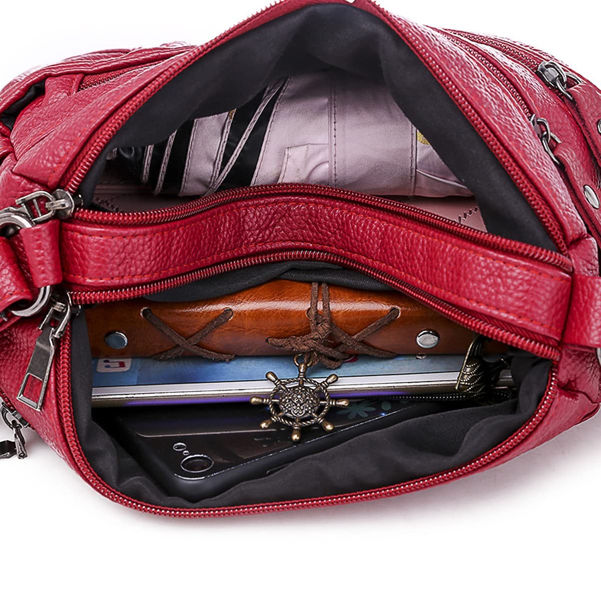 Shoulder Bag for Women, Soft PU Leather Purses with Multi Pockets Crossbody Bag