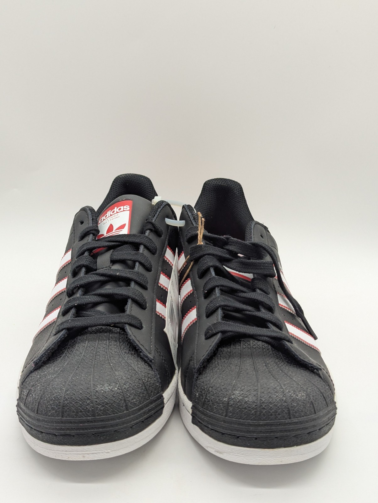 Mens Size 12 Adidas Superstar Black White Scarlet Red Shoes Sneakers IF3631 New