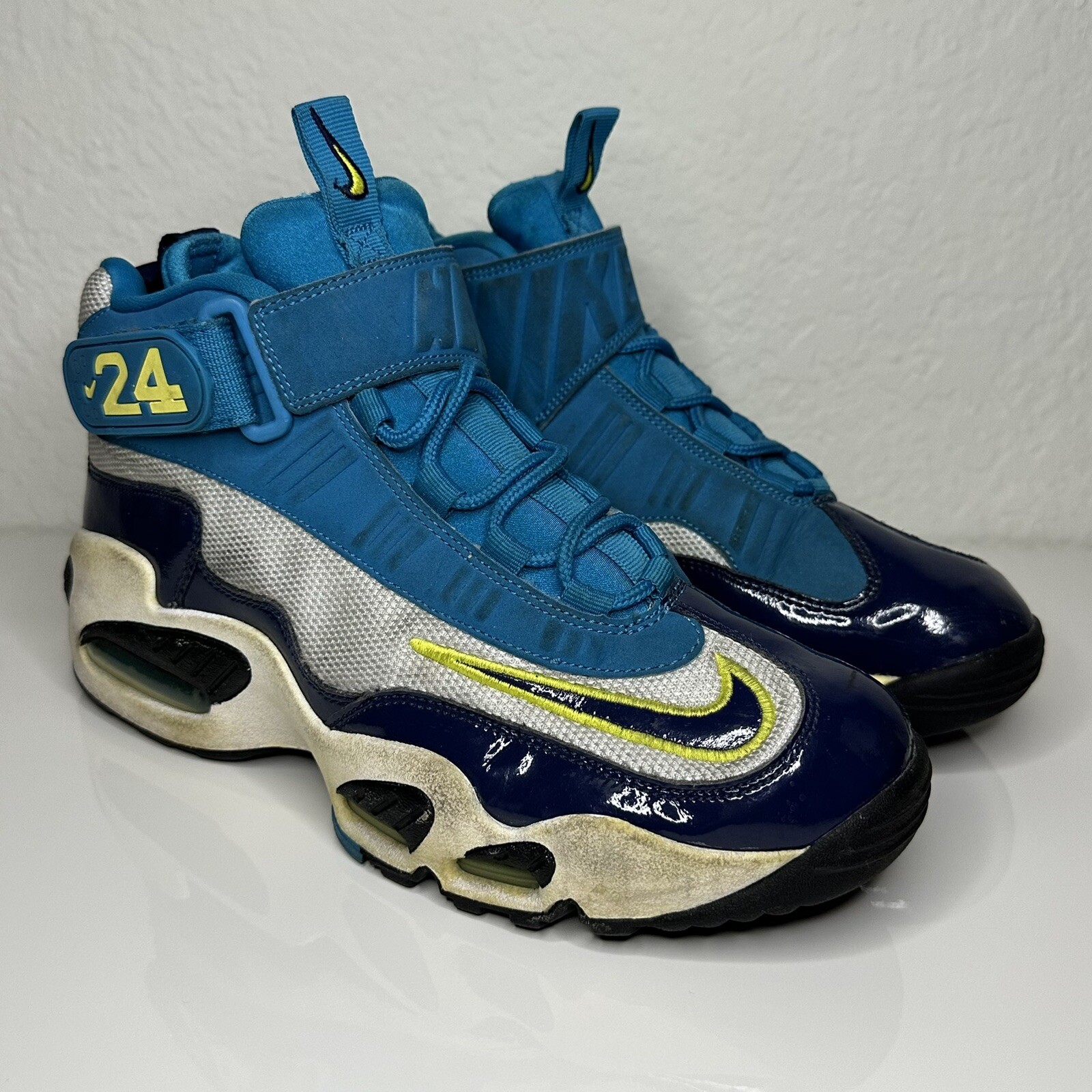 Nike Air Griffey Max 1 Pure Platinum Navy Varsity Royal Blue Size 9 Mens 2014 Og
