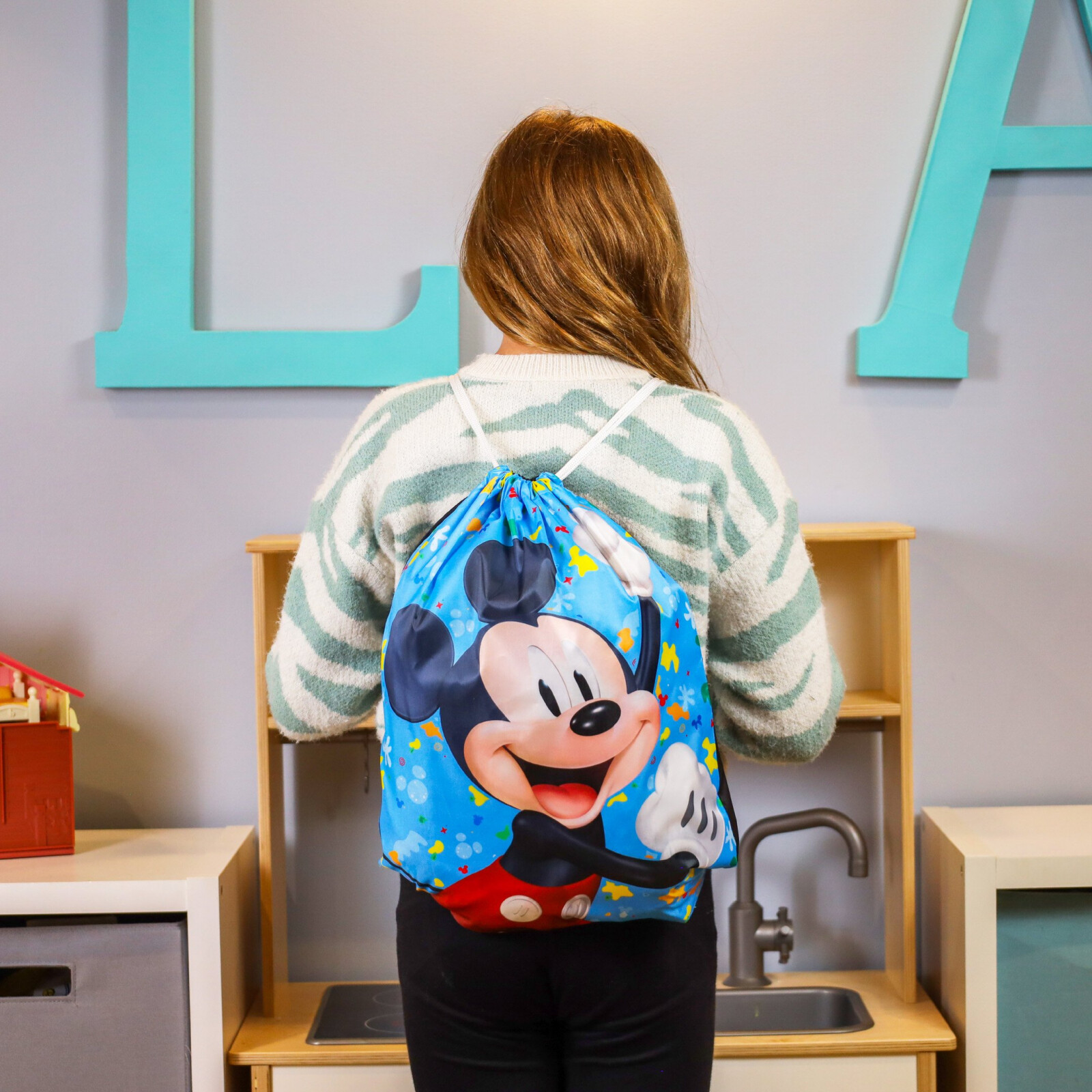 18 Inch Kids Licensed Cartoon Cinch Bag Travel Backpack Drawstring Tote