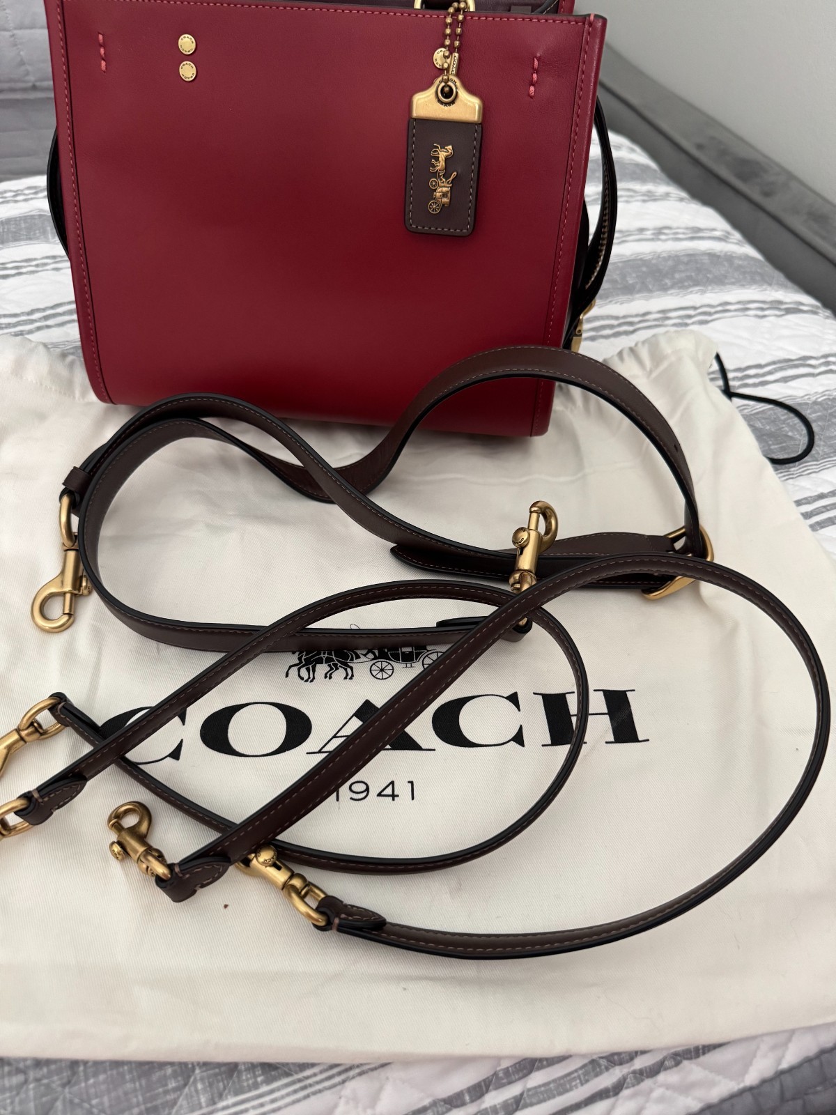 Coach Rogue Bag 25 In Colorblock, Style C6461, B4/Brick Red Multi, New With Tag!