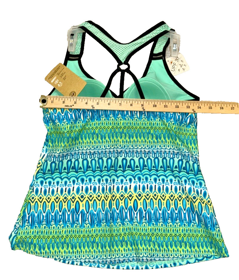 Zeroxposur Sun Smart Action Tankini M UV Protect 4-Way Stretch Quick Dry New NWT
