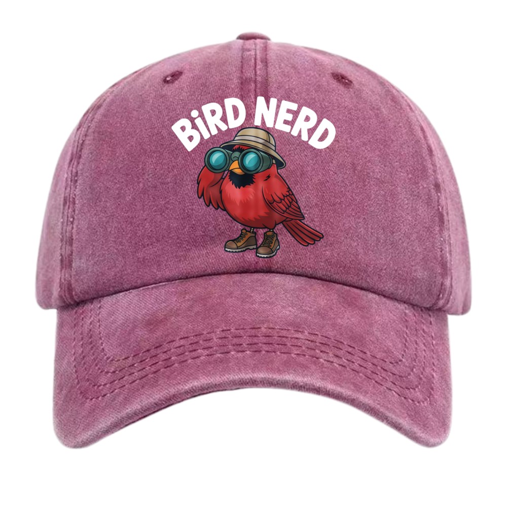 Vintage Washed Bird Nerd Dad Hat – Casual Cotton Adjustable Bird Watching Cap