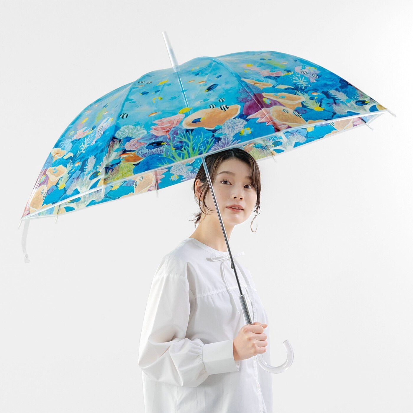 FELISSIMO YOU+MORE! Like an Aquarium Transparent Umbrella 2 Types JAPAN NEW