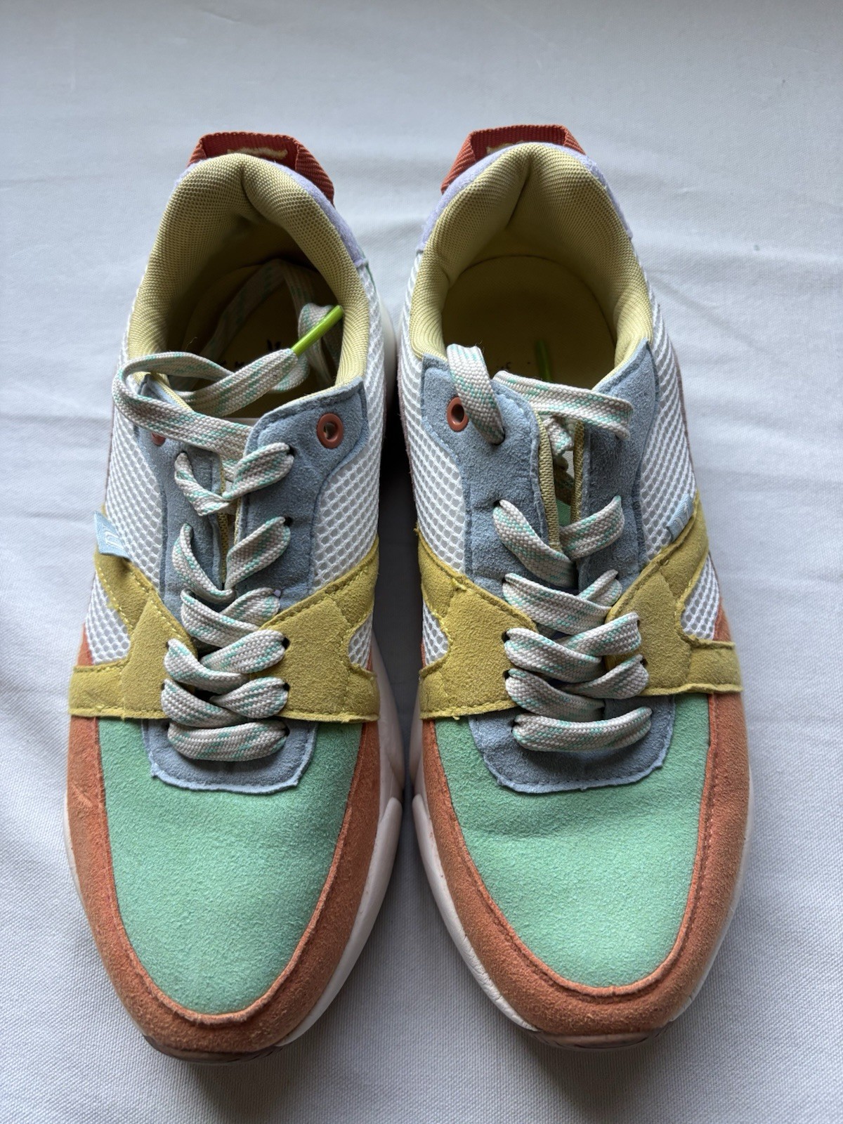 ODAJE ex M. MOUSTACHE LISON Sweden Vegan and Mesh Green Lemon Sneakers Size 38