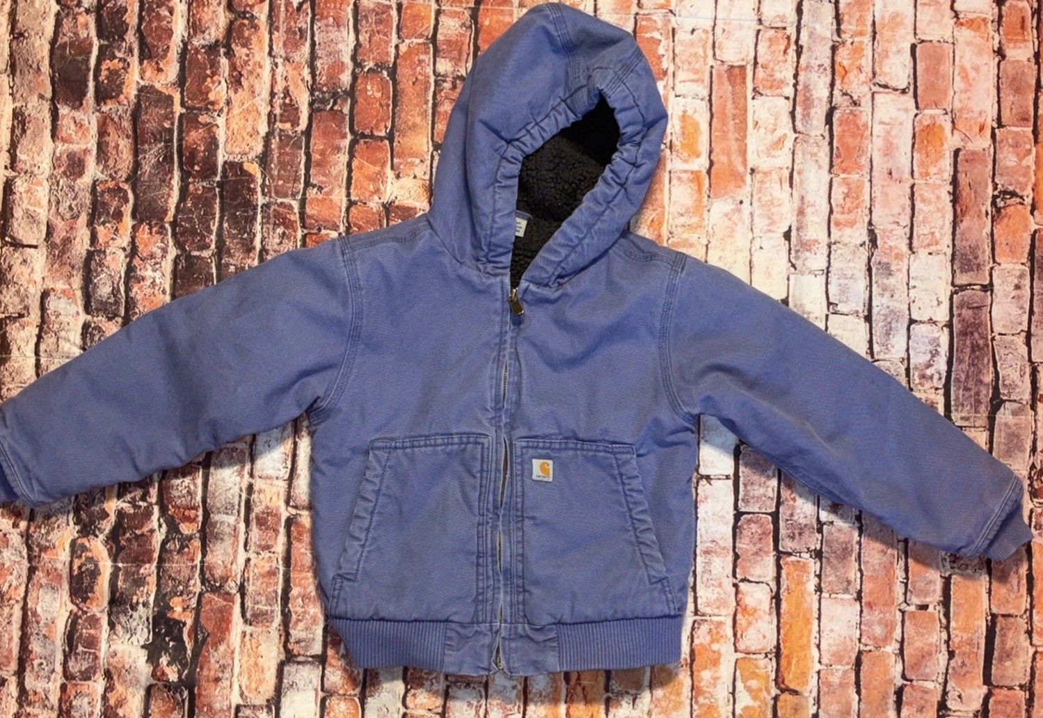 Kids Youth Carhartt CP9564 Canvas Insulated Sherpa Lined Hooded Jacket XS (6)