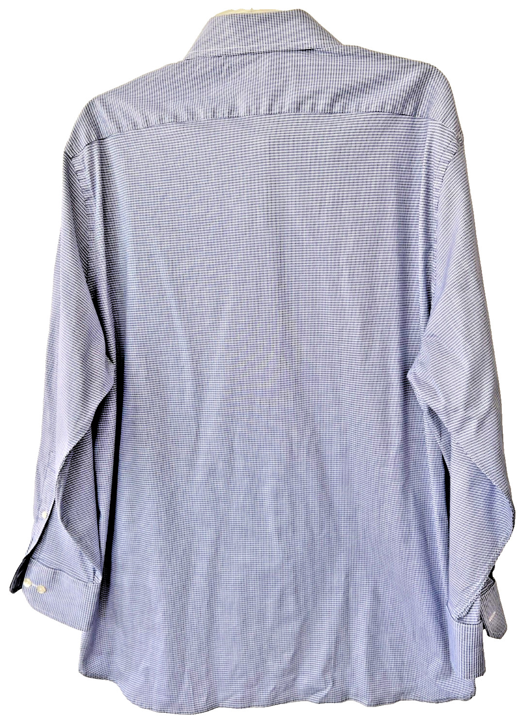 Hickey Freeman New York Mens Classic Fit Dress Shirt Blue White 17-17 1/2, 34-35