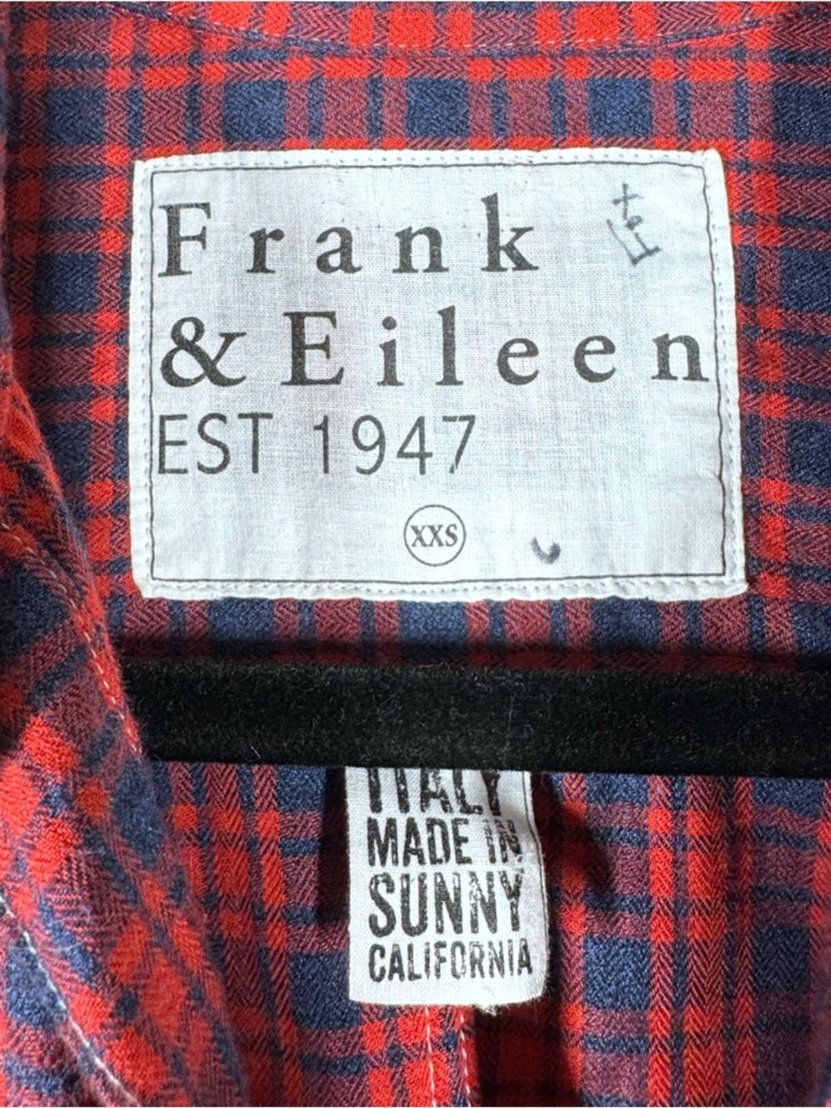 Frank And Eileen Plaid Barry Shirt Red Blue Cotton Button Up USA Women’s XXS