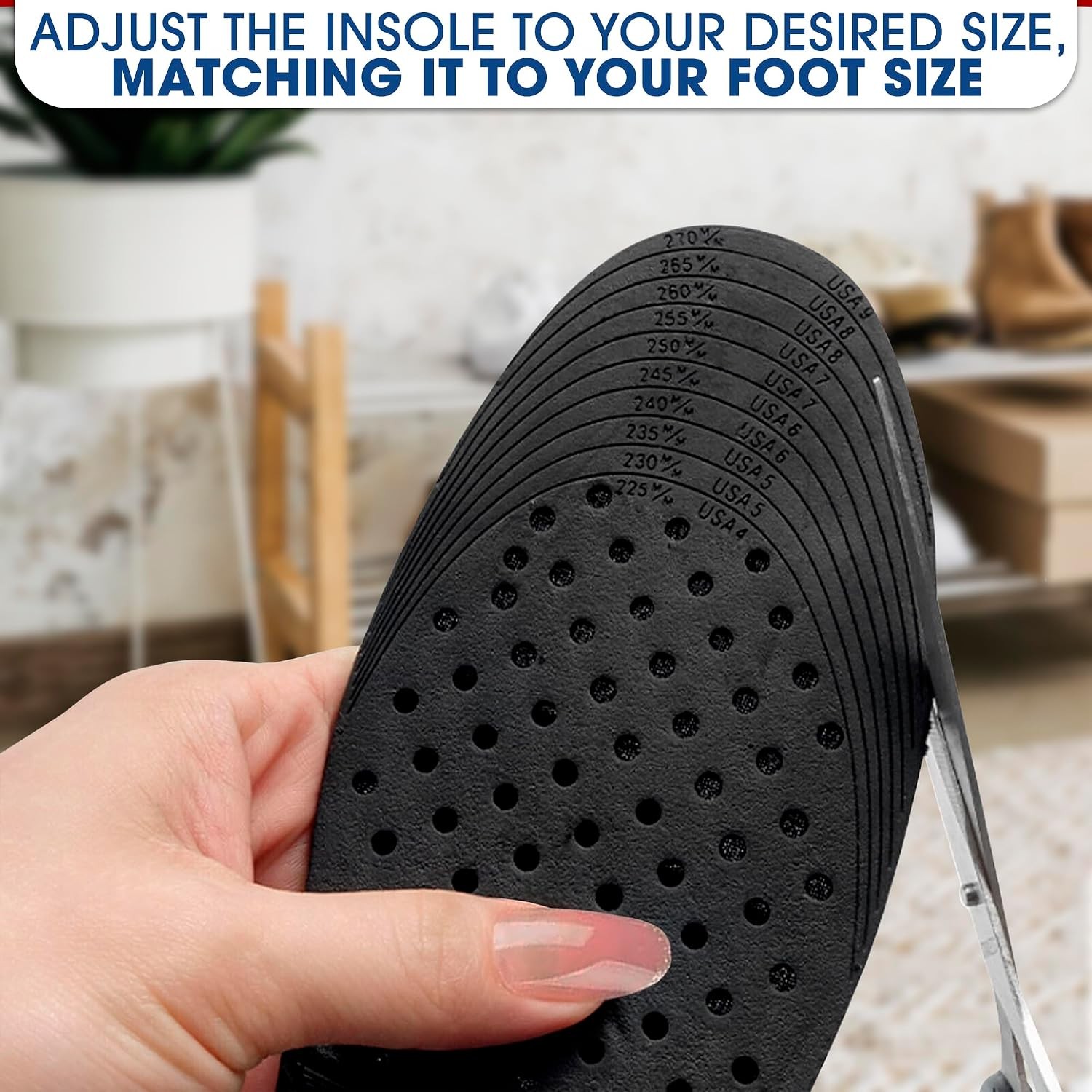 4-Layer Height Increase Insoles for Men & Women, 1.2-3.54 in (3-9 cm) |