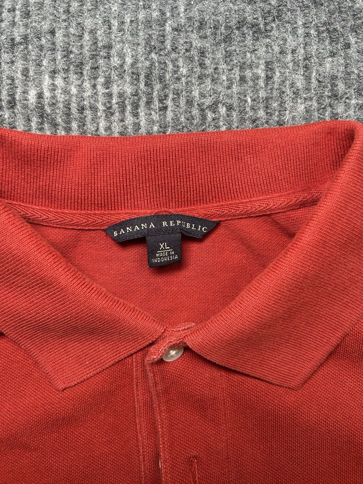 Banana Republic Mens Polo Shirt Red XL Short Sleeve Pocket
